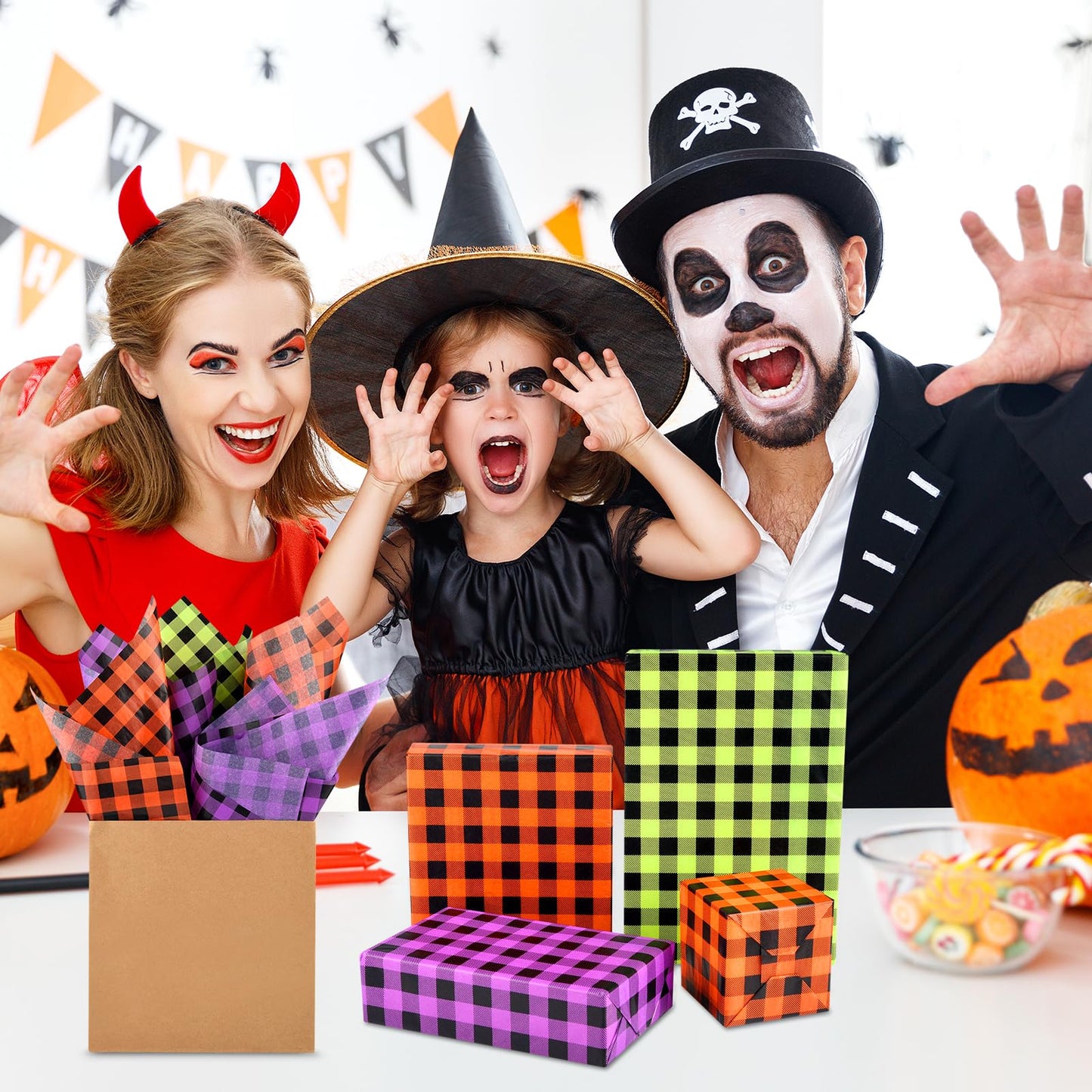 NEBURORA 100 Sheets Blue Tissue Paper Bundles 60 Sheets Halloween Tissue Paper