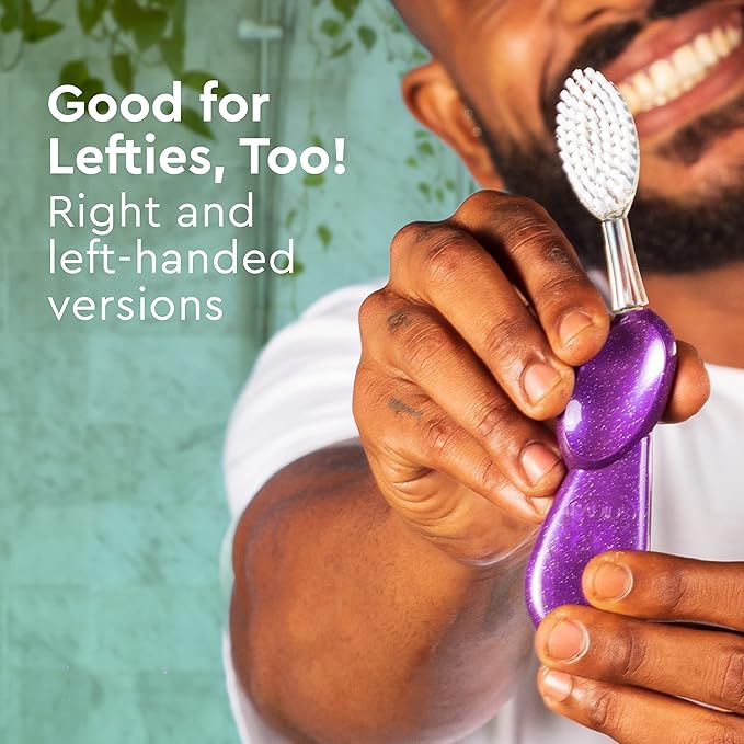 RADIUS Big Brush with Replaceable Head BPA Free & ADA Accepted Toothbrush Designed to Improve Gum Health & Reduce Gum Issues - Left Hand - Assorted - Pack of 6