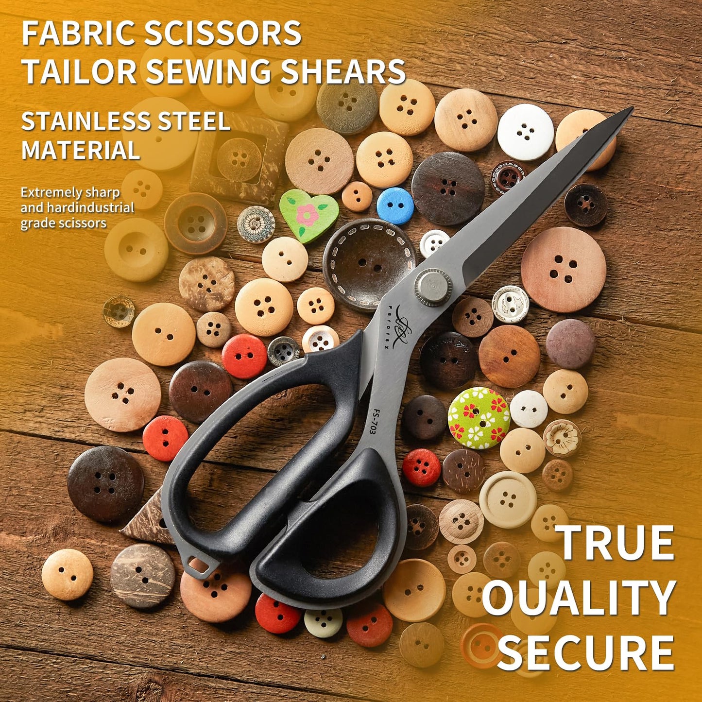 Fabric Scissors Tailor Sewing Shears Heady Duty Multi-Purpose Integral Molding Scissors for Fabric Cutting Leather Dressmaking Comfort Grip Professional Sharp Cloth Scissor (10inch)