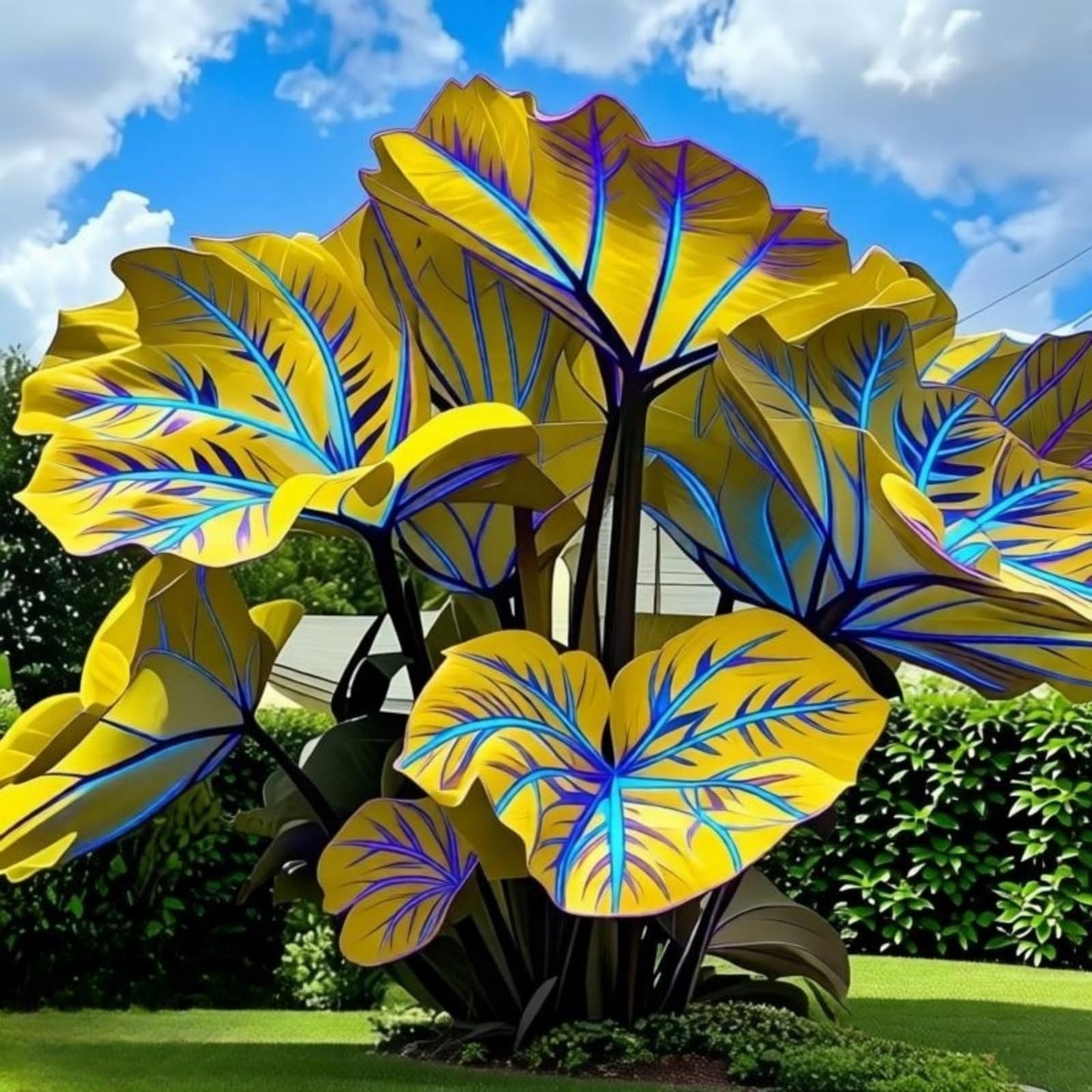EDRHTJG Elephant Ear Alocasia-Tropical Foliage Large Leaf-Shade Adaptive-Decor for Outdoor Garden Patio Vibrant Hues-Excellent Display (6)