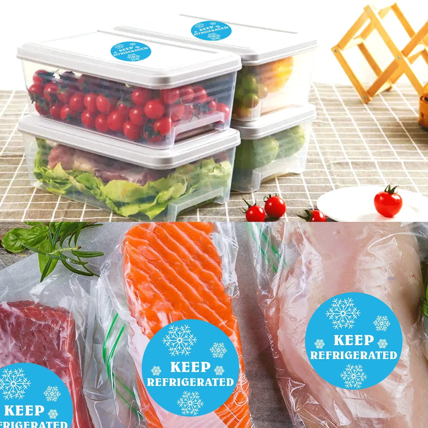 wootile Keep Refrigerated Stickers Waterproof 1.5 Inch Fluorescent Round Dots Blue Keep REFRIGERATED Food Packaging Warning Labels for Pharmacy, Drug Stores,Warning Labels,Health clinics,Drink 500Pcs