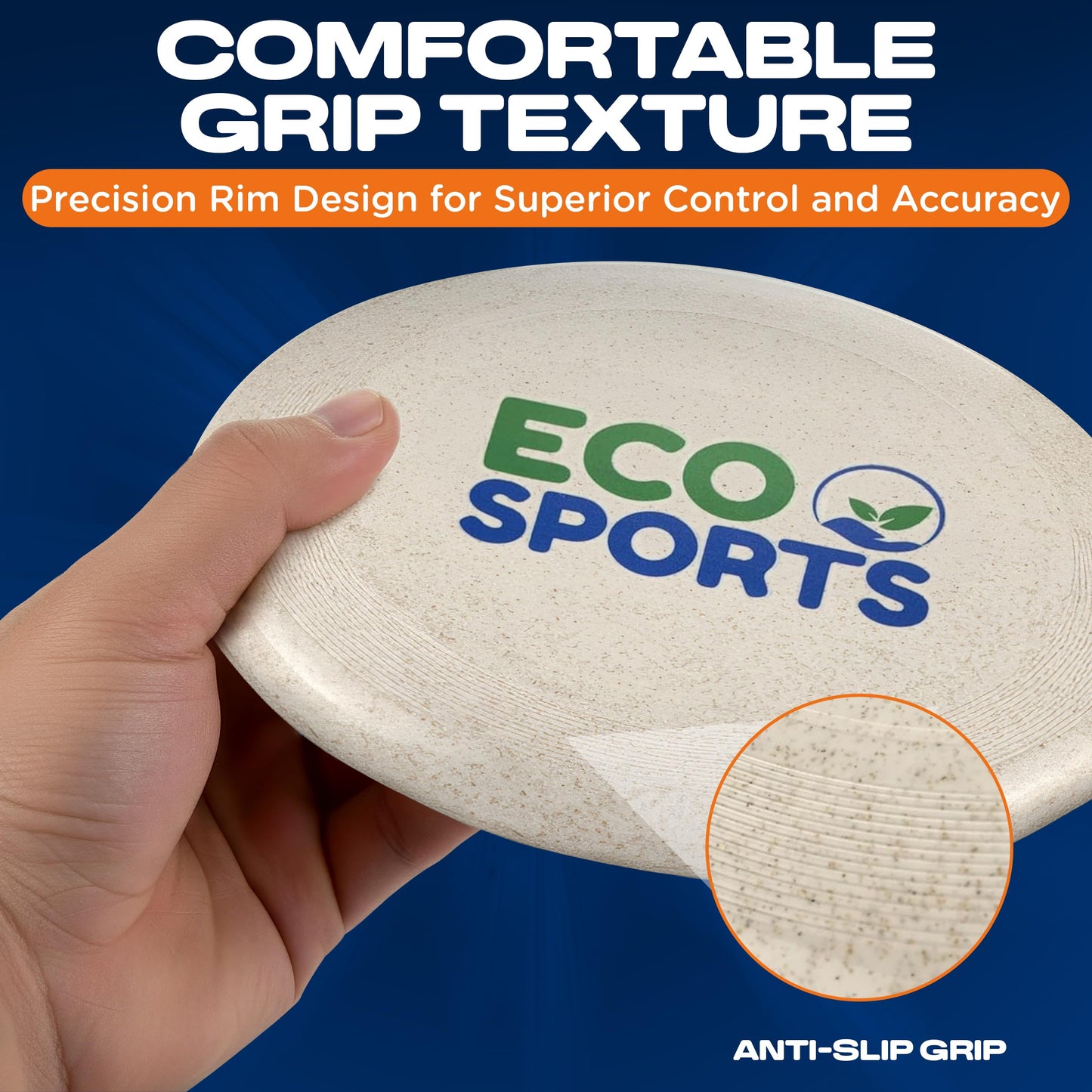 Eco Sports Ultimate Frisbee Disc 175g – Flying Disc Wheat Straw Plastic-Free Frisbee Disc for Outdoor Games, Beach Play, and Ultimate Matches