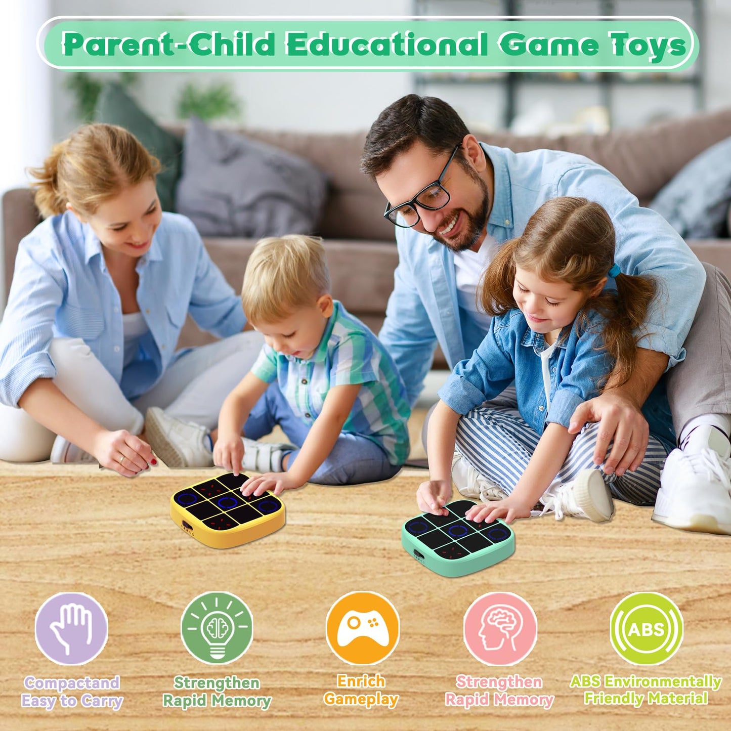 Tic Tac Toe Game, 4-in-1 Electronic Tic Tac Toe Bolt Game with Mute Function, Handheld Puzzle Console Toys for Educational, Portable Travel Games Gifts for Kids and Adults