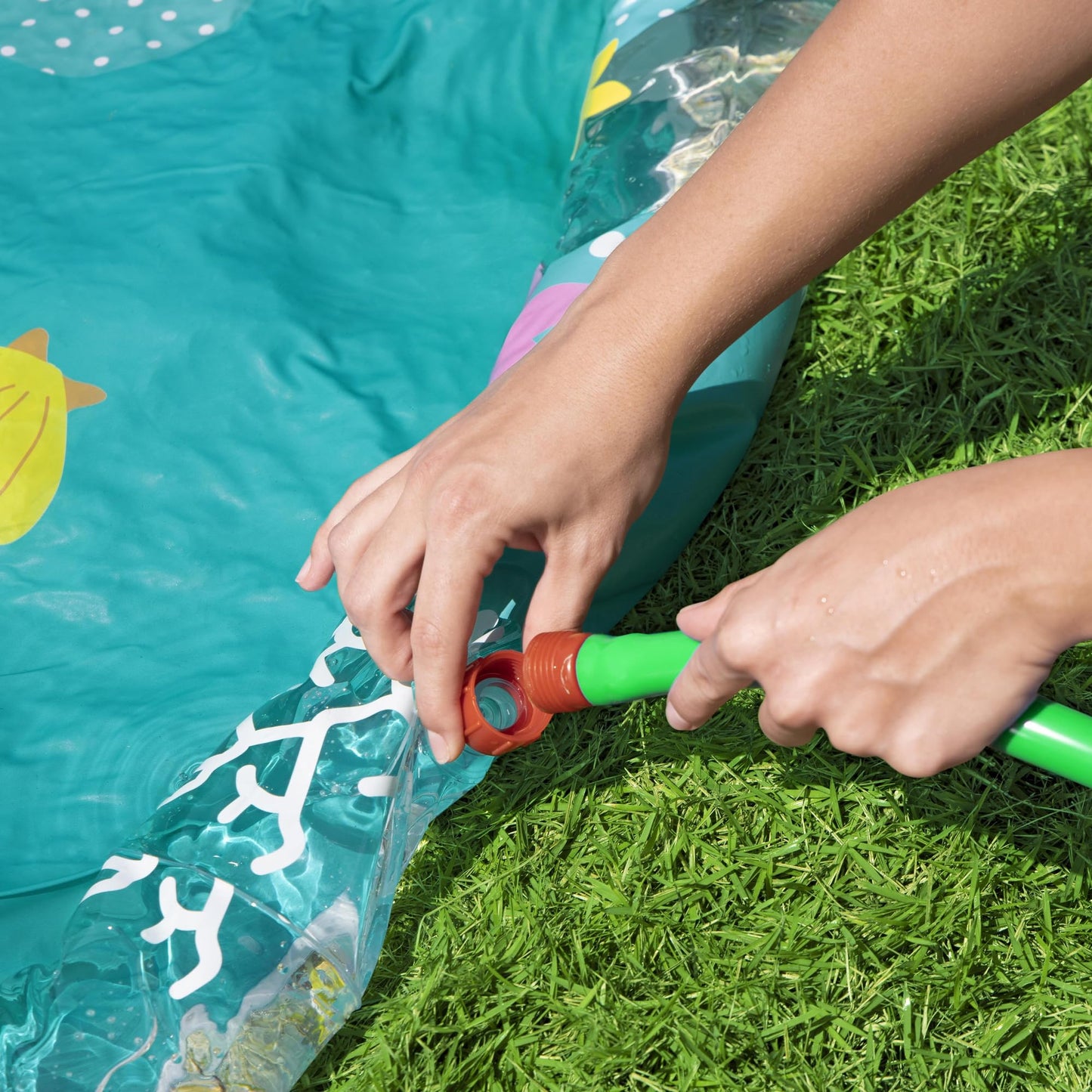 H2OGO! 65" Underwater Utopia Splash Pad - Inflatable 65" Marine Water Sprinkler, Shallow Rim Wading Pool Mat, Outdoor Fountain Sprayer, Toddler-Kid 2+