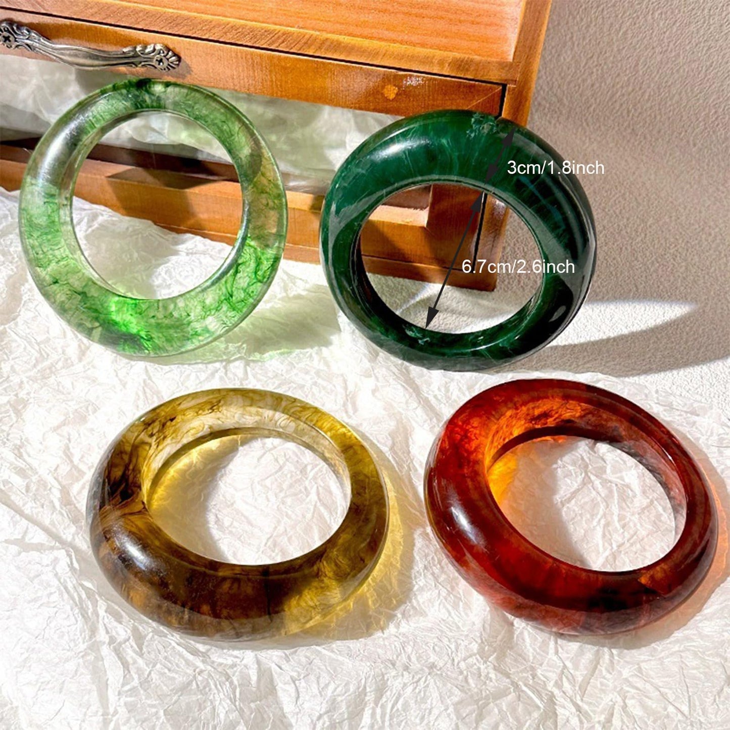 FUNOJOY Acrylic Resin Bangle Bracelet for Women Chunky Acrylic Bracelets Irregular Wide Wristbands Jewelry Accessory for Women