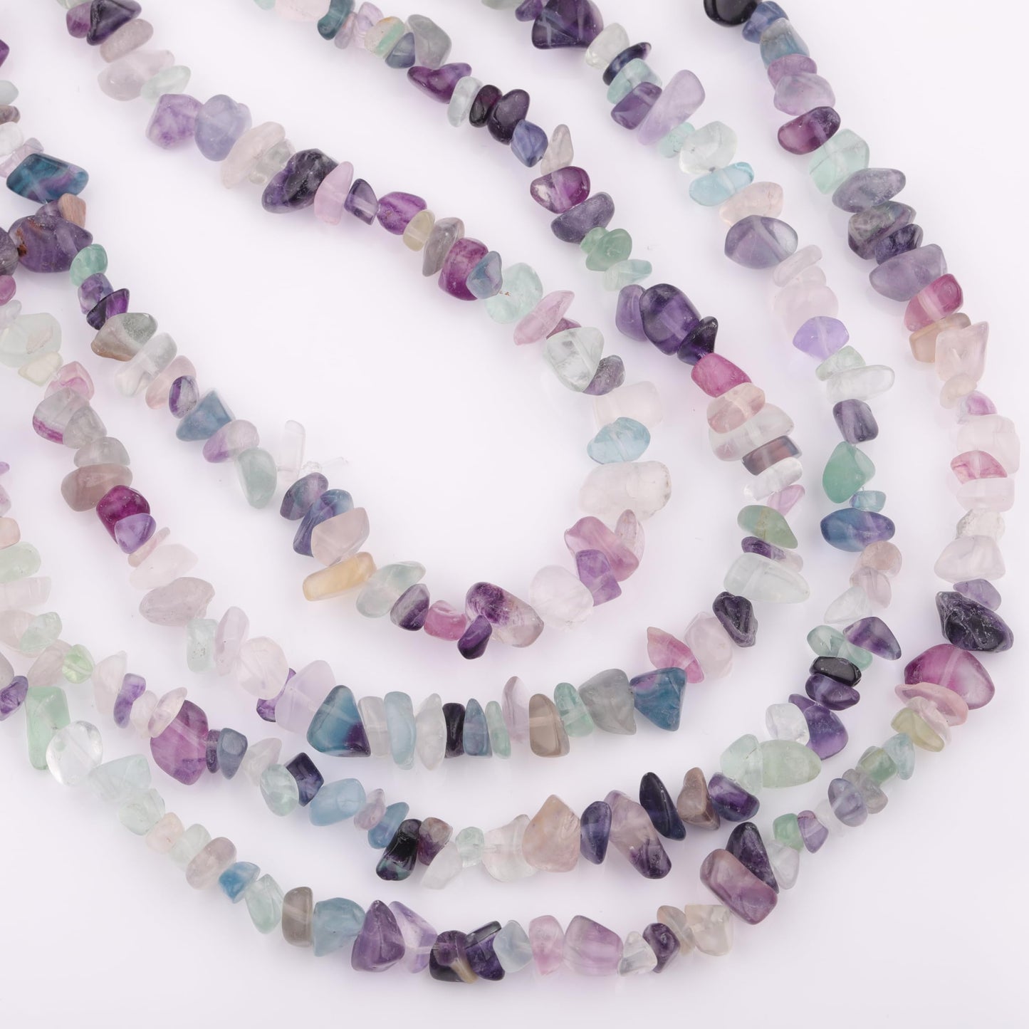 200pcs Natural Irregular Chip Stone Beads 5-8mm Fluorite Pre-Drilled 30-inch Strand Semi-Precious Healing Crystal Beads for DIY Jewelry Making Bracelet Chakra Crafts