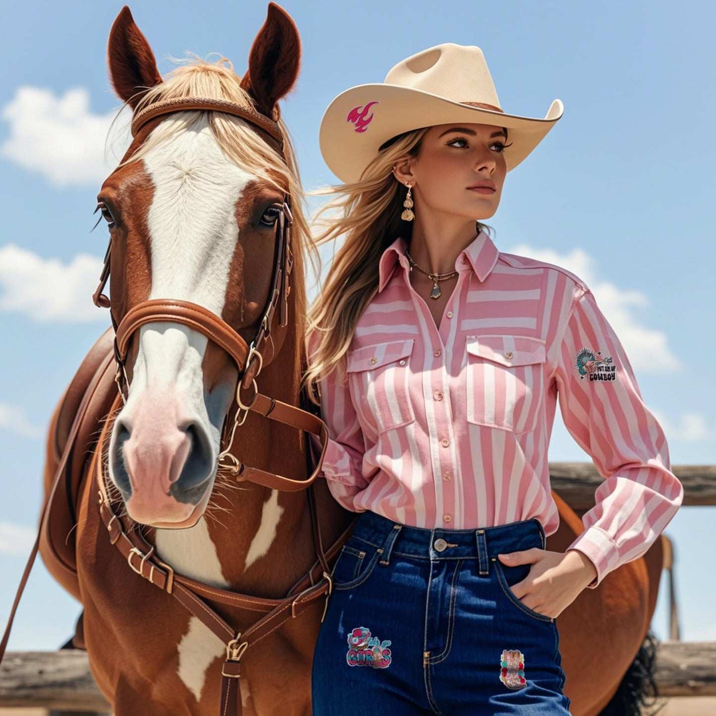 ZIFTY 36Pcs Iron on Patches for Clothes Hat Western Cowgirl Pink Embroidered Patches for Backpacks Applique Aesthetic Stuff Bulk for Clothing, Jackets, Jeans, Hats DIY Accessories