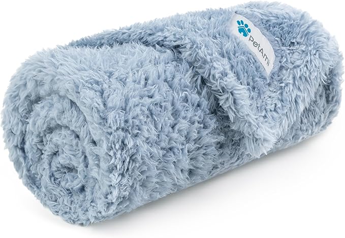 PetAmi Soft Plush Sherpa Dog Blanket for Pet Cat, Large 40x60, Beige