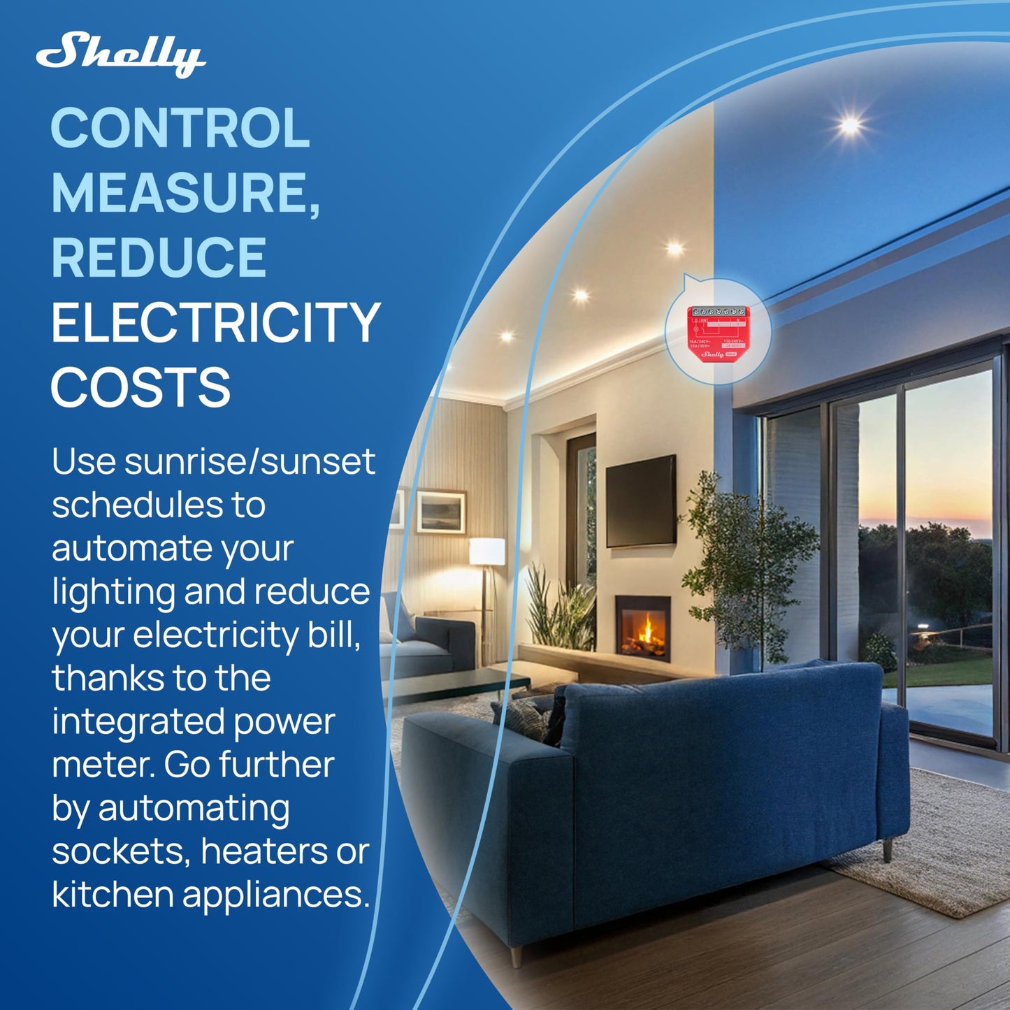 Shelly 1PM Gen4 | Wi-Fi, Zigbee, Matter Smart Relay Switch with Power Metering, 1-Channel 16A | Home Automation | Alexa, Google Home, Apple HomeKit Compatible | iOS Android App | No Hub