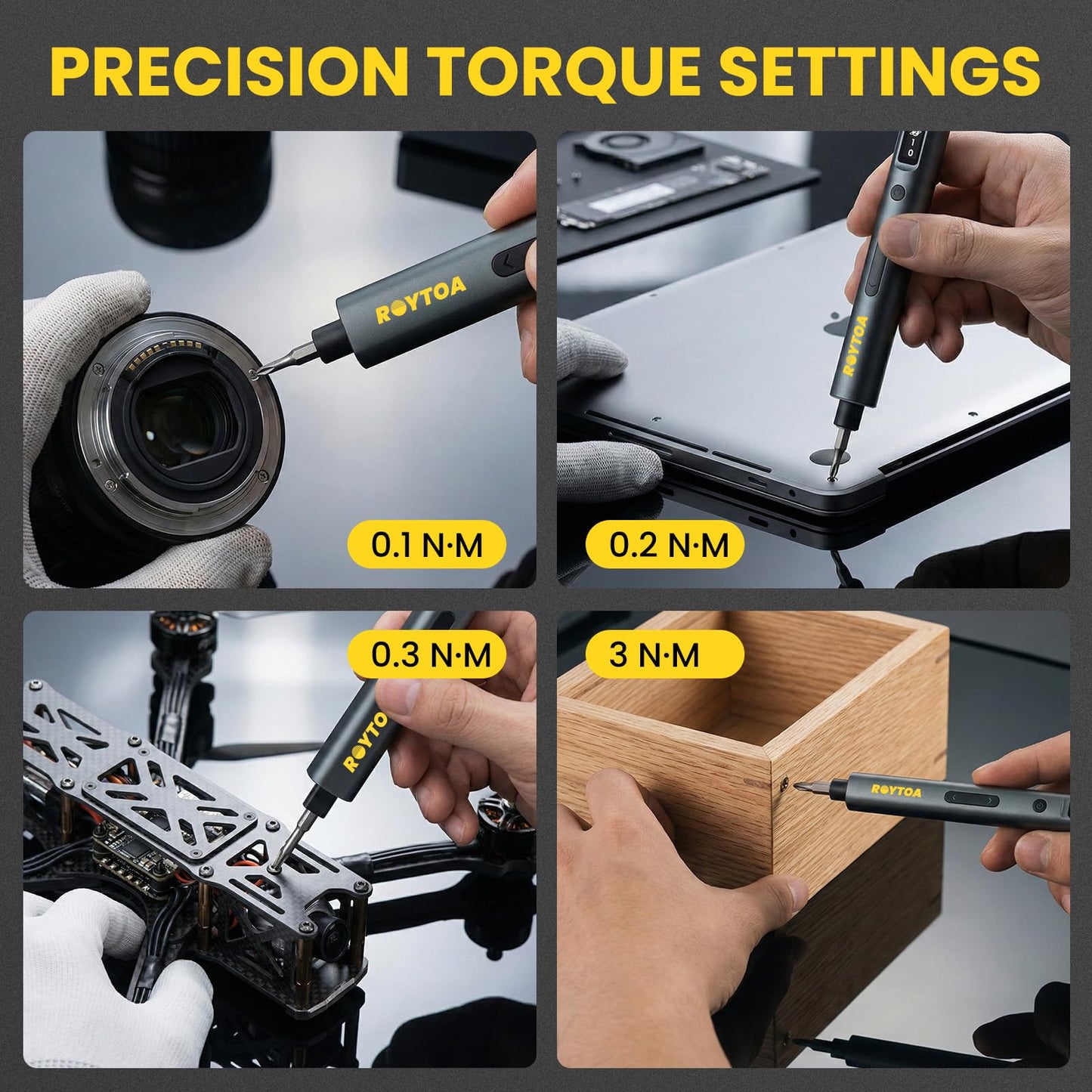 Mini Electric Screwdriver Set 3.7V, Precision Electric Screwdriver Cordless 80-in-1, 4 Torque Settings, 60 S2 Metal Bits, Magnetic Storage, Repair Tool for Electronics Watch Laptop Clocks Cameras