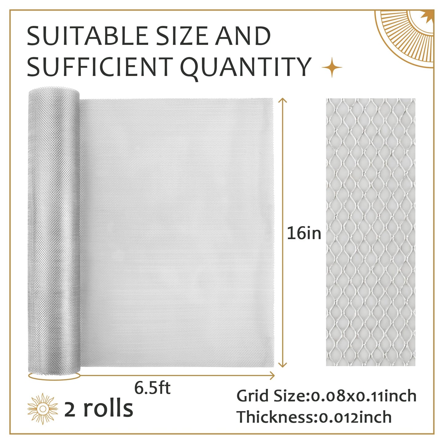 UNIFAMILY 2 Rolls Sculpting Wire Mesh,6.5FT x 16IN Aluminum Wire Mesh for Arts and Craft, Aluminum Armature Wires for Sculpting, Armature Mesh for Clay, Sculpting Craft Mesh for DIY Projects