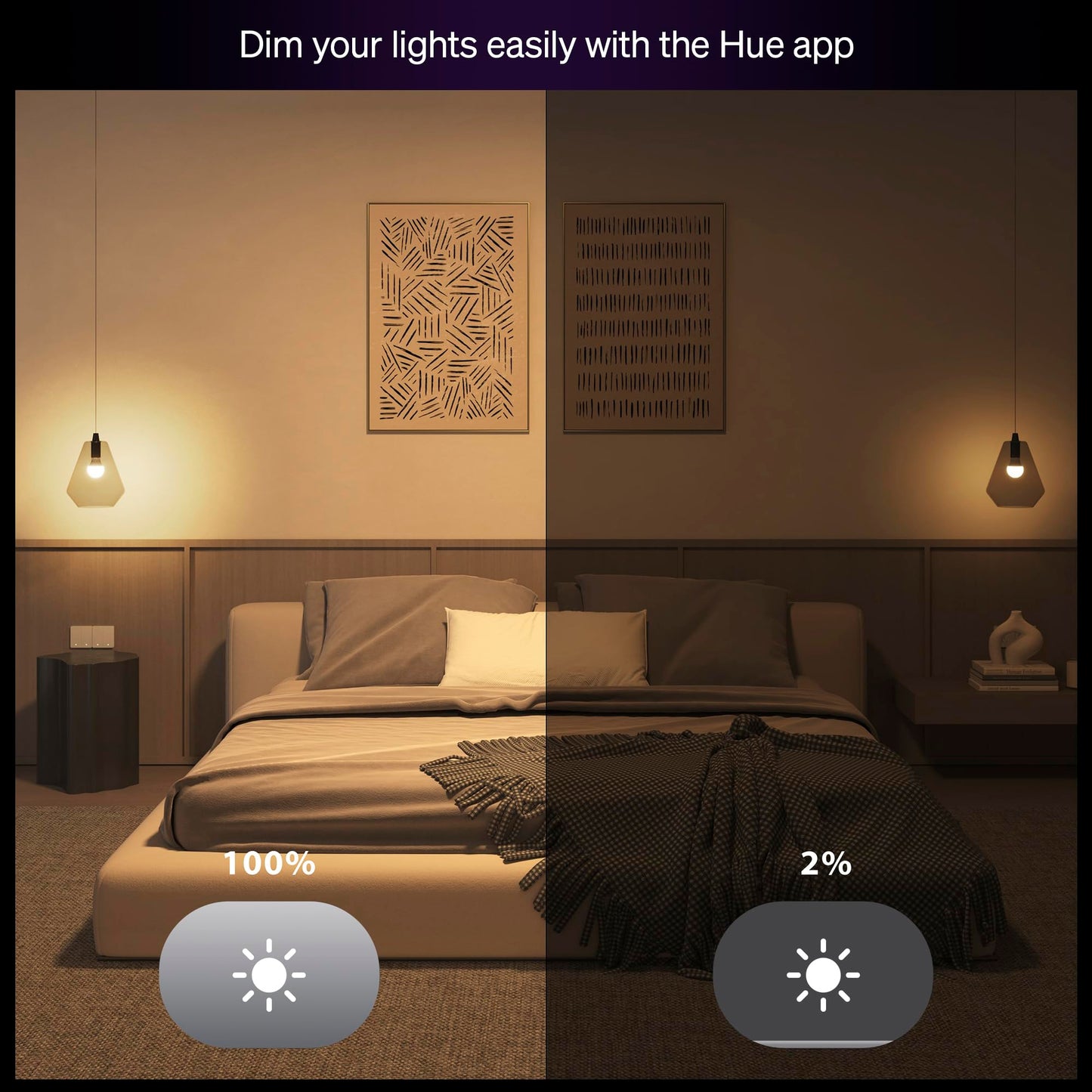 Philips Hue Essential Smart LED A19 Bulb, White and Color Ambiance, E26 Base, 8.8W, 2200K-6500K, 800 Lumens, Dimmable, Works with Alexa, Google, and Apple Home, 4-Pack