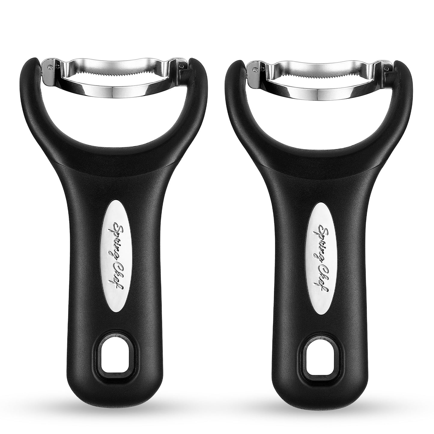 Spring Chef Stainless Steel Corn Peeler – Corn on the Cob Stripper Tool – Durable & Efficient Kernel Remover Tool – Easy to Use Kernel Cutter - Dishwasher Safe Kitchen Gadget - Set of 2 - Black