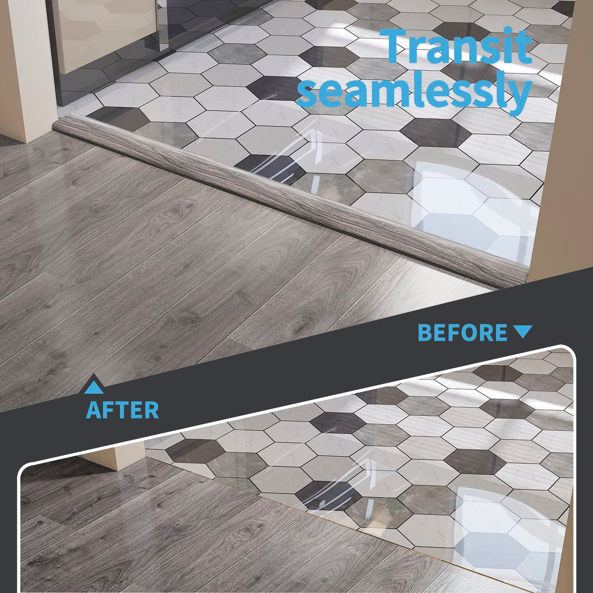 4 ft Vinyl Flat Floor Transition Strip (4 Foot)