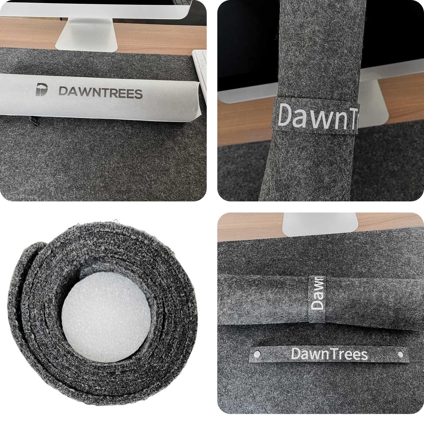 Felt Desk Mat | Computer Mat for Desk(36x12Inches) | Large Felt Mouse Pad and Keyboard Mat | Desk Protector for Office | Dark Gray
