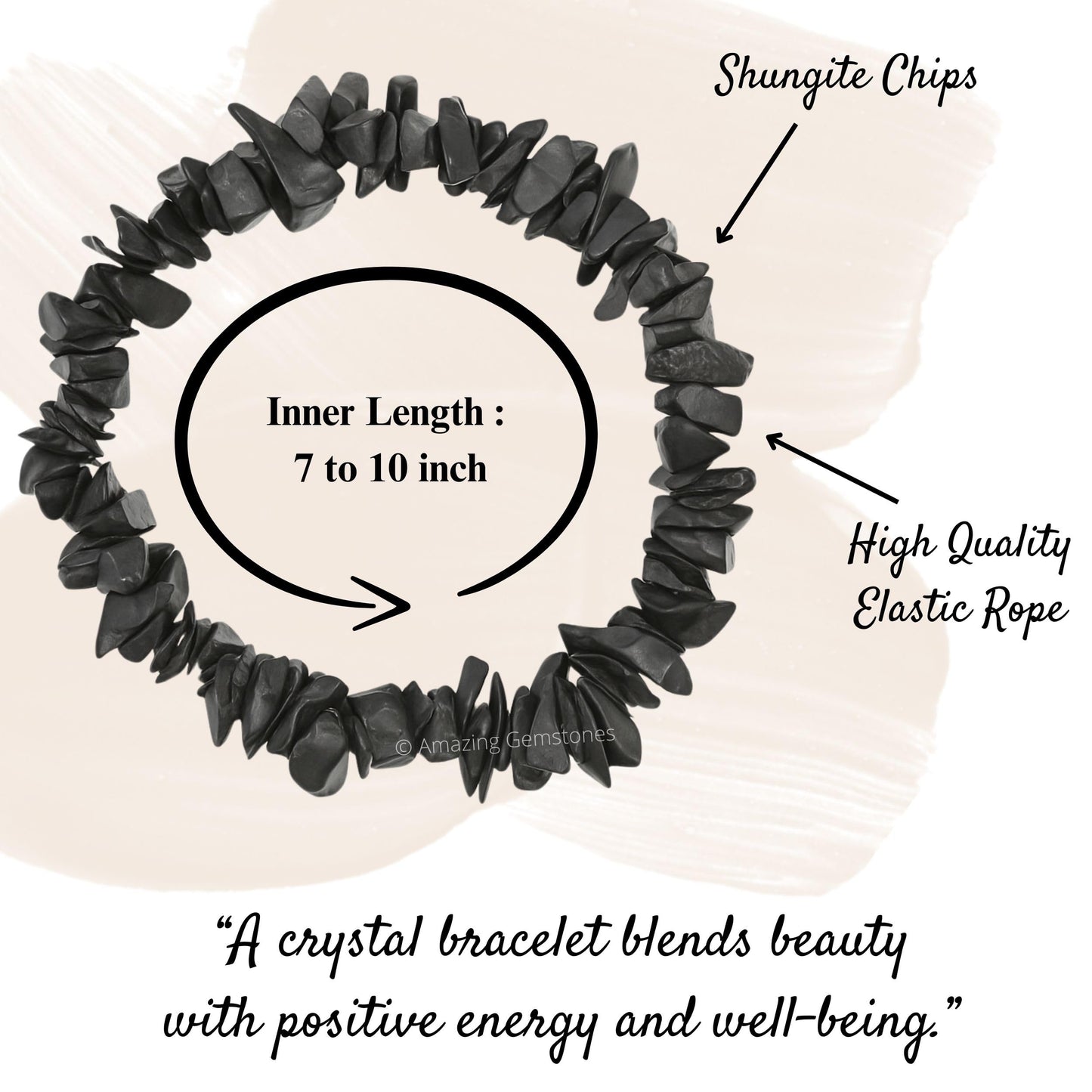 Amazing Gemstone Chips Bracelet (Shungite)