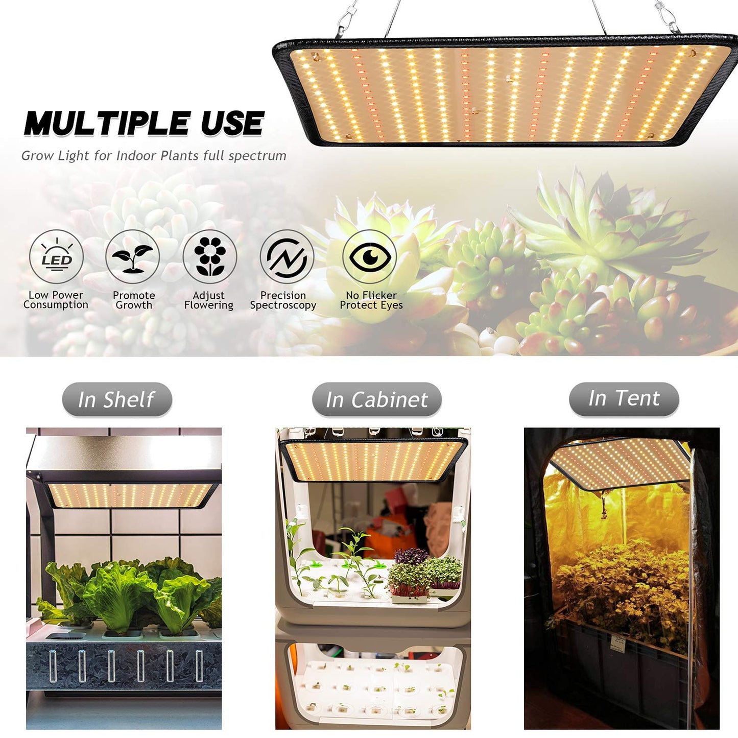 SERWING 200W LED Grow Light - Full Spectrum, Plant Growing Lamp for Indoor Plants, Greenhouse, Grow Tent, Hydroponics