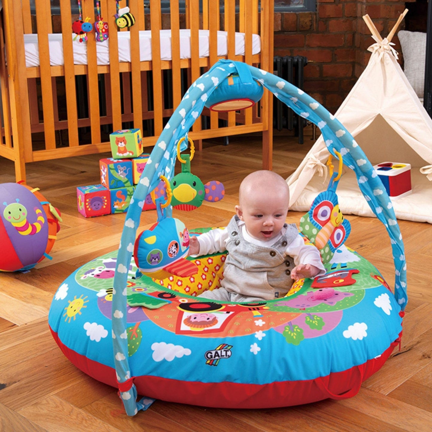 Galt Toys, Playnest & Gym - Farm, Baby Activity Center & Floor Seat