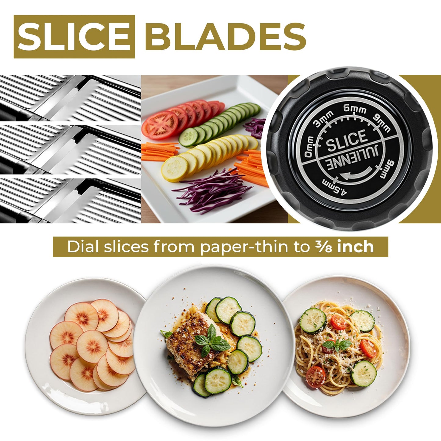 Gramercy Adjustable Mandoline Slicer for Kitchen, Potato Cutter, Vegetable Chopper, Mandolin, Cucumber Slicer- INCLUDING one Pair Cut-Resistant Gloves and Waffle Fry Cutter