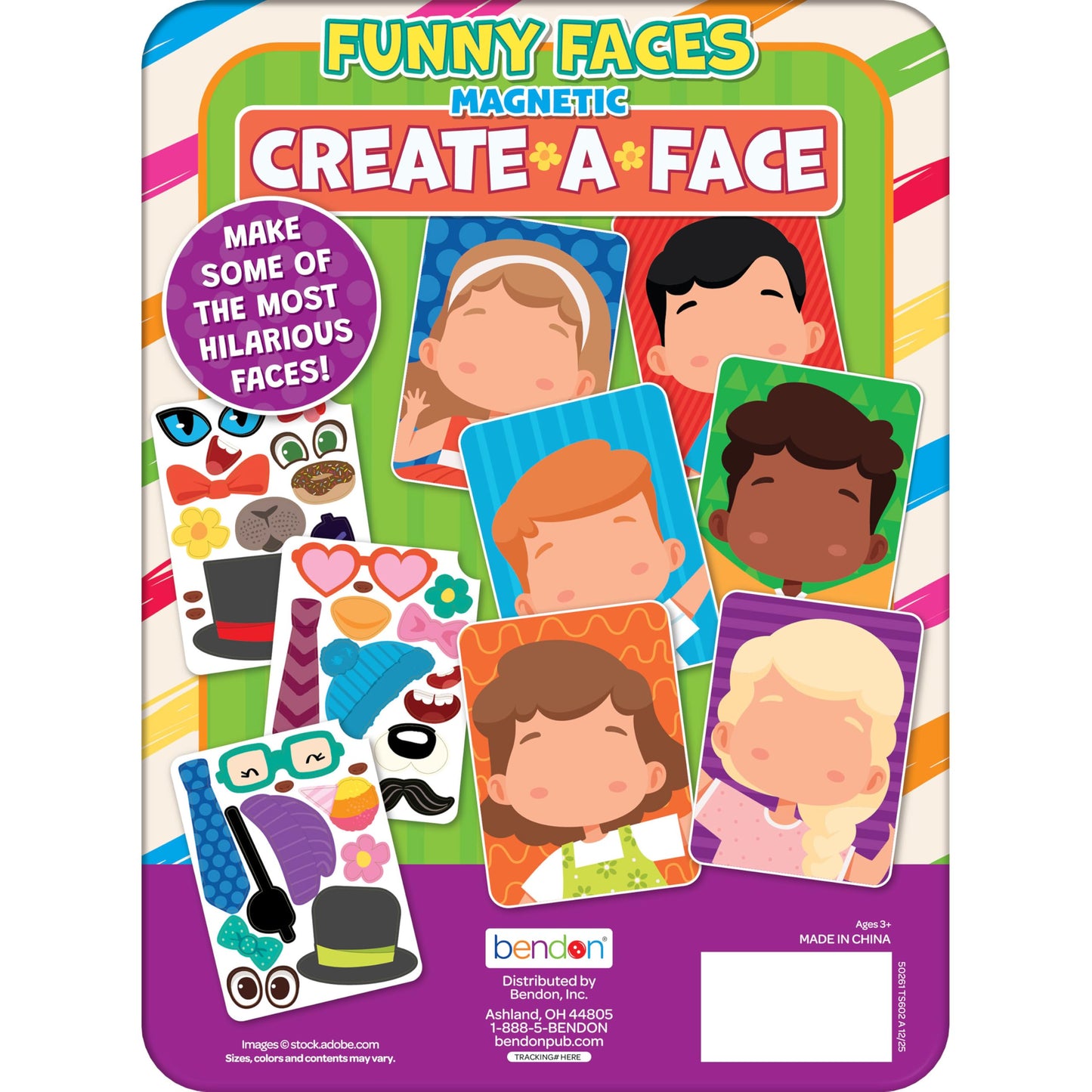 TS Shure by Bendon Create Funny Faces Magnetic Activity Tin with Illustrated Magnet Sheets and Playcard 50261