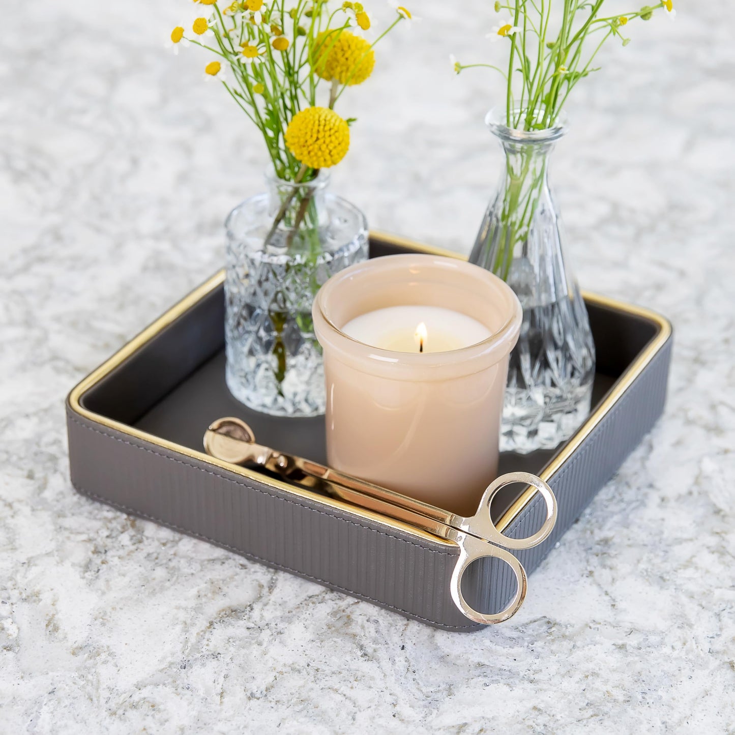 Key Bowl for Entryway Table| Leather Catch All Bowl for Keys| Key Dish Bowl for Entryway Table| Key Basket EDC Tray| Key and Wallet Holder Key Holder Bowl -Gray