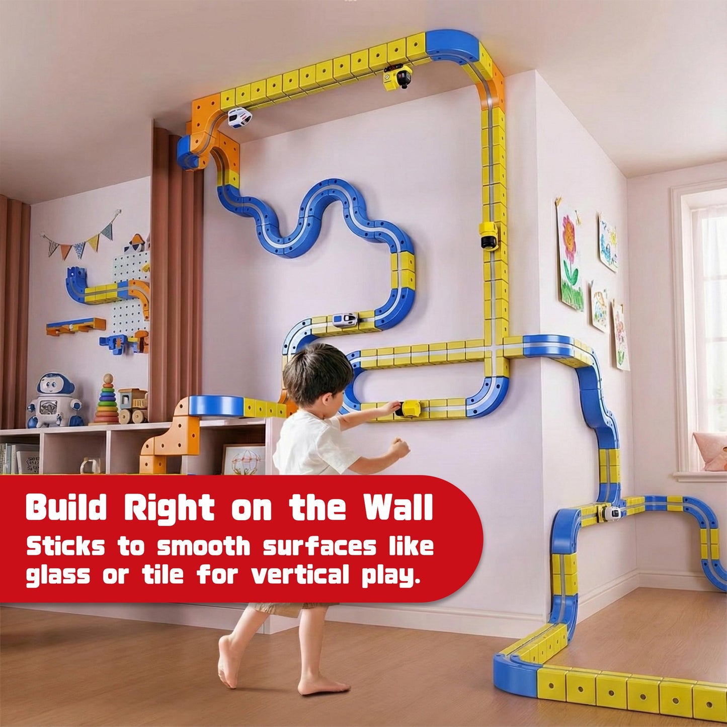Electric Train Set for Kids Ages 3-8 - Modular 3D Flexible Race Track Building Toy with Gravity-Defying 360° Movement, STEM Learning Fun Gift(154 pcs Deluxe Set)