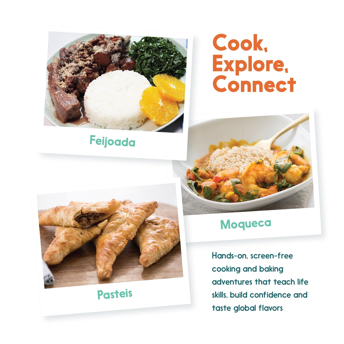eat2explore Cooking Kits for Kids 15 Pcs – Interactive & Educational Kids Cooking Sets Real for Ages 5 and Up,3 Recipe Cards & Global Ingredients – Fun for Young Chefs (Brazil Edition)