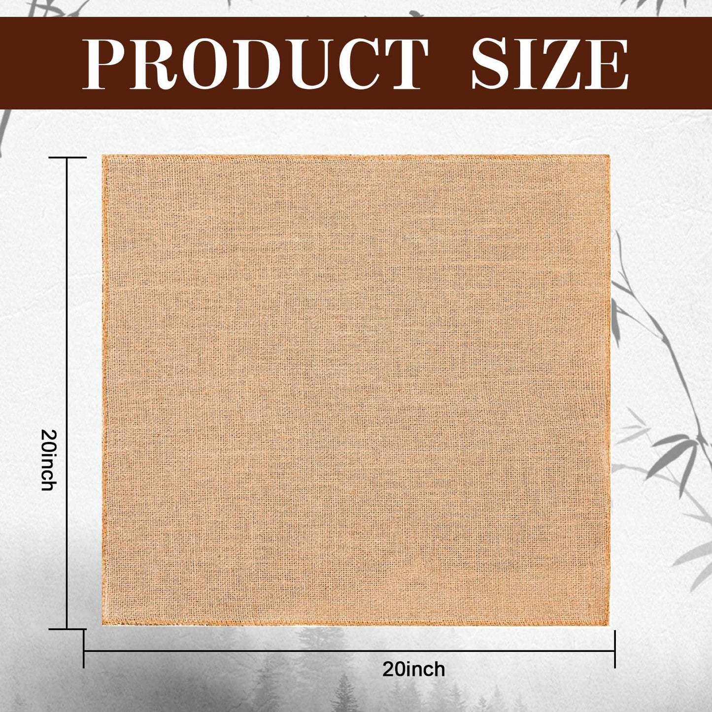 TANEMUDO 12 Pcs Burlap Squares 20 x 20'' Natural Burlap Fabric Multipurpose Placemats for Table Decorations Wedding Centerpiece Farmhouse Gardening Crafts Kitchen