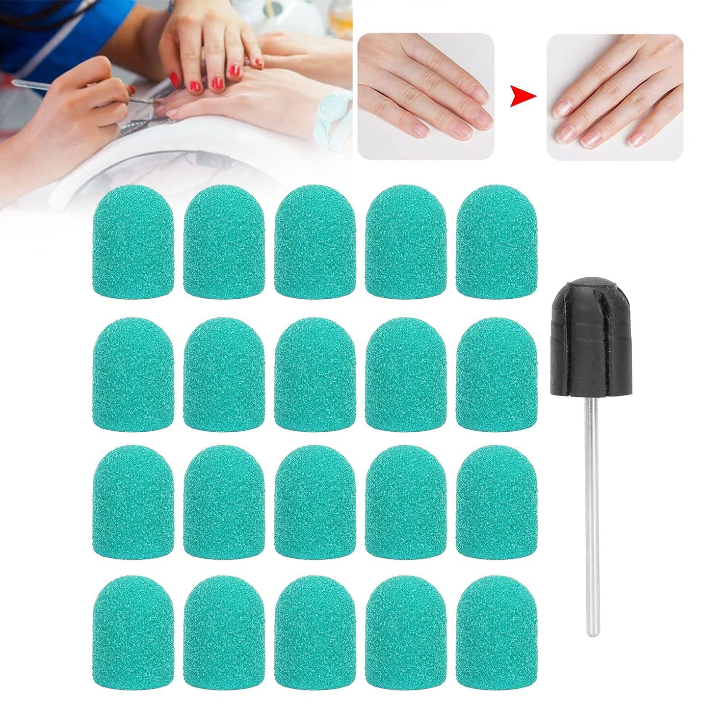 Nail Drill Bits Kit, Nail Art Sanding Nail Drill Bits Polishing Grinding Sanding Bands Set Nail Drill Head Accessory for Manicure Pedicure Nail Polishing Burr Home Salon Use 13 x