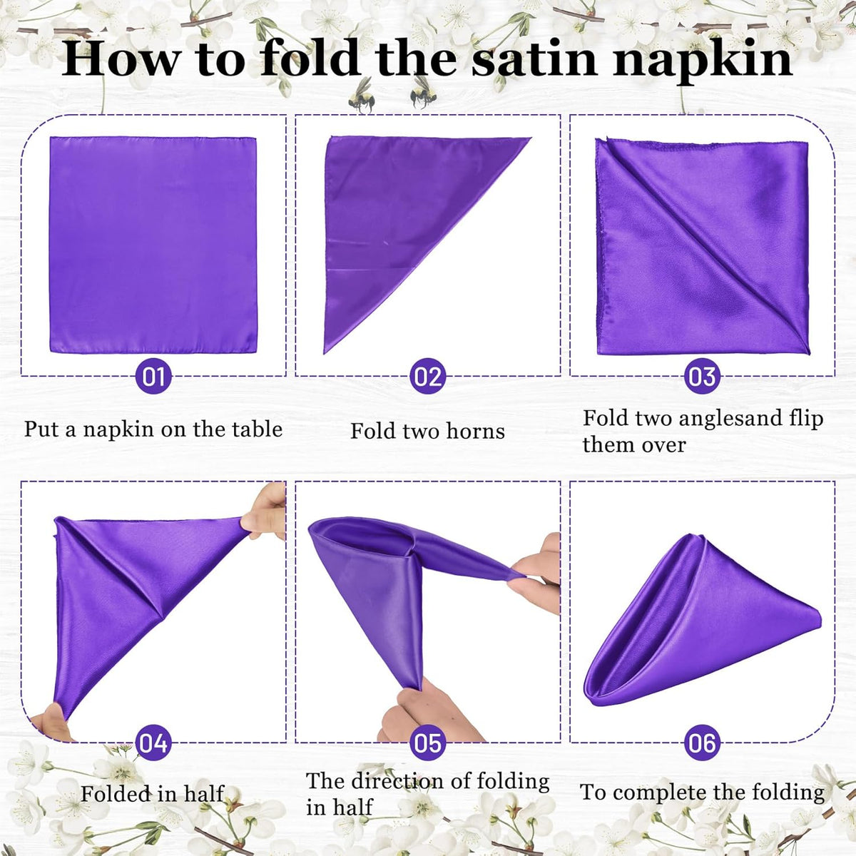 Bailarina 40 Pack Purple Satin Napkins,17x17 Inches Wedding Napkins Square Soft Silky Table Napkins Bulk Decorative Elegant Cloth Napkin for Party Decoration, Banquet,Wedding,Graduation