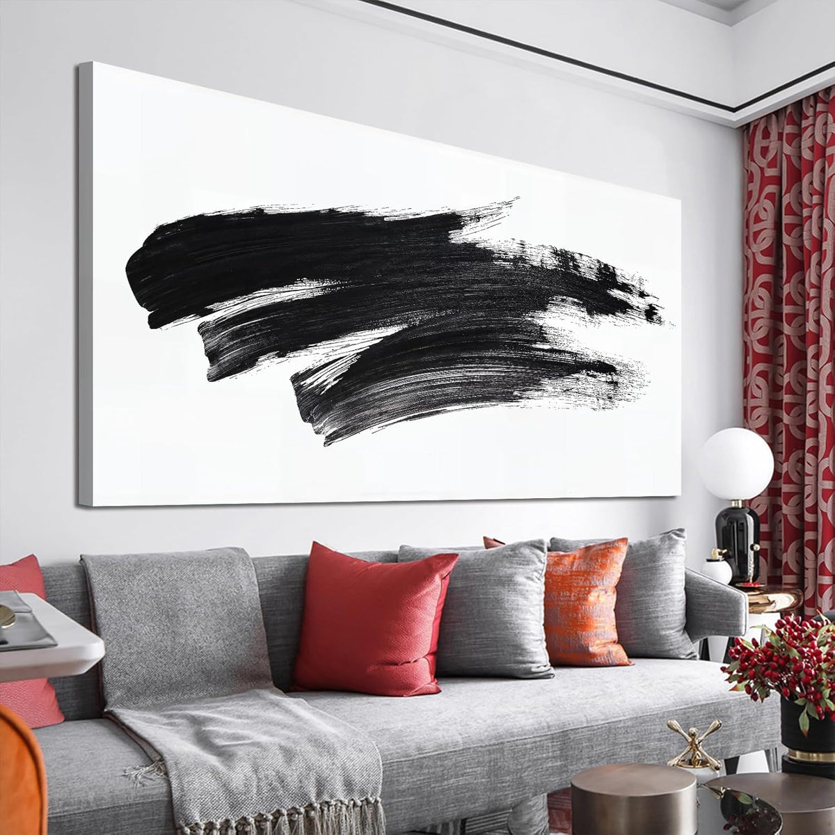 Abstract Wall Art Decor Black and White Wall Art Decorations Wall Pictures for Living Room Abstract Canvas Art Wall Decor Minimalist Wall Art Prints Artwork for Walls Bedroom Home Wall Art Decor 20" X 40"