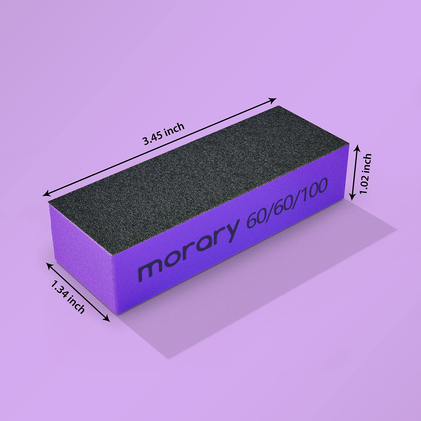 Morary 12-Pack Nail Buffers for Acrylic Nails, 60/60/100 Grit, 3 Sided (Purple Black)