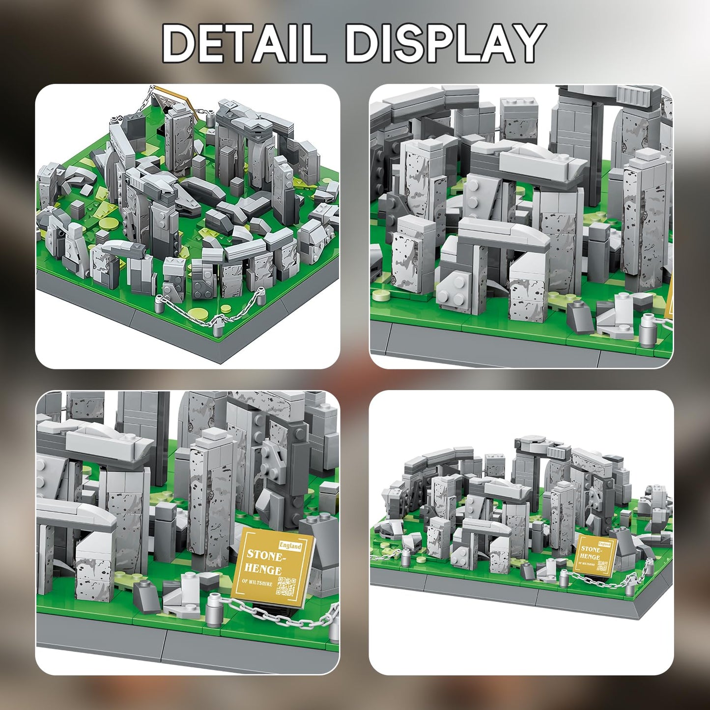 GHQYTPR Stonehenge Building Block Set 753 Pcs World Famous Architecture Model Kit for Adults & Teens Historical England Landmark Construction Project Home Office Desk Decor Display Gift