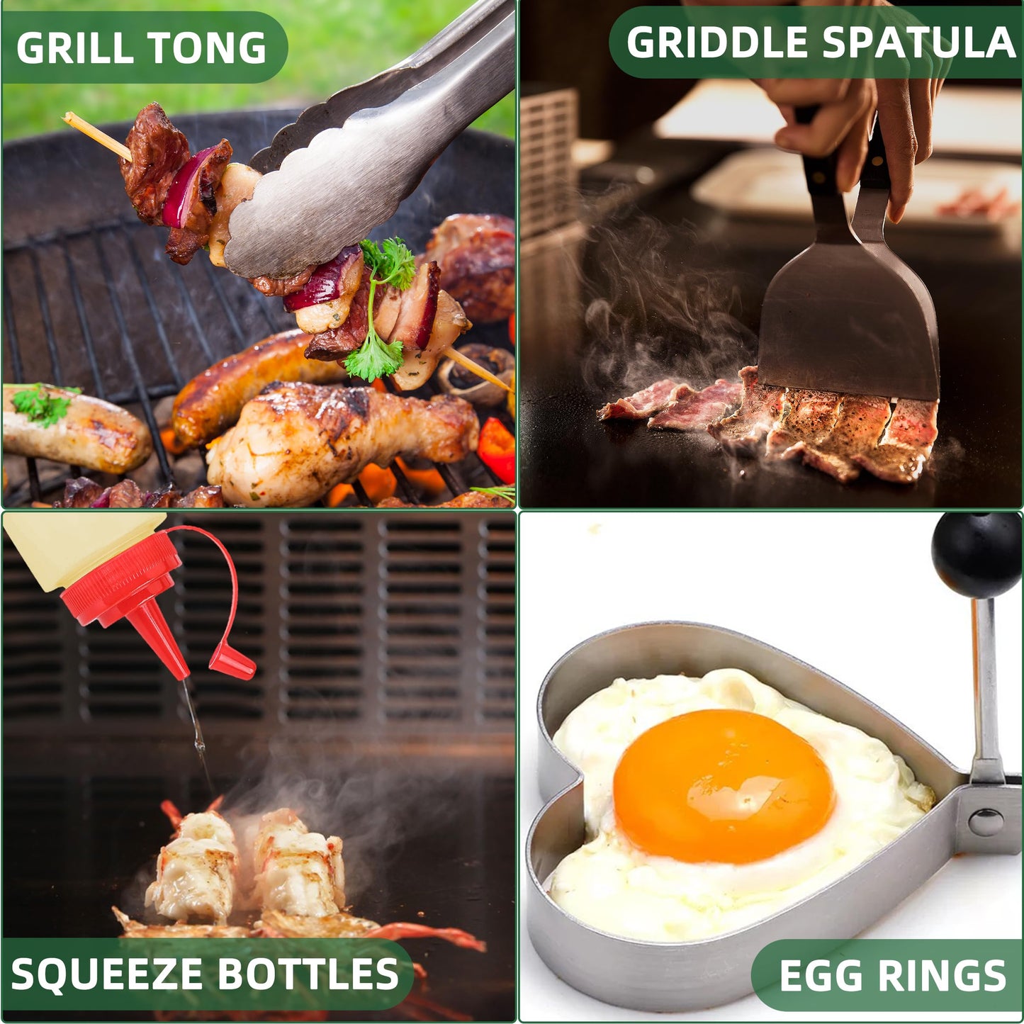 30PCS Griddle Accessories Kit, Flat Top Grill Accessories Set for Blackstone and Camp Chef, Grill Spatula Set with Melting Dome, Burger Press, Gifts for Men, Christmas Stocking Stuffers for Adults Men