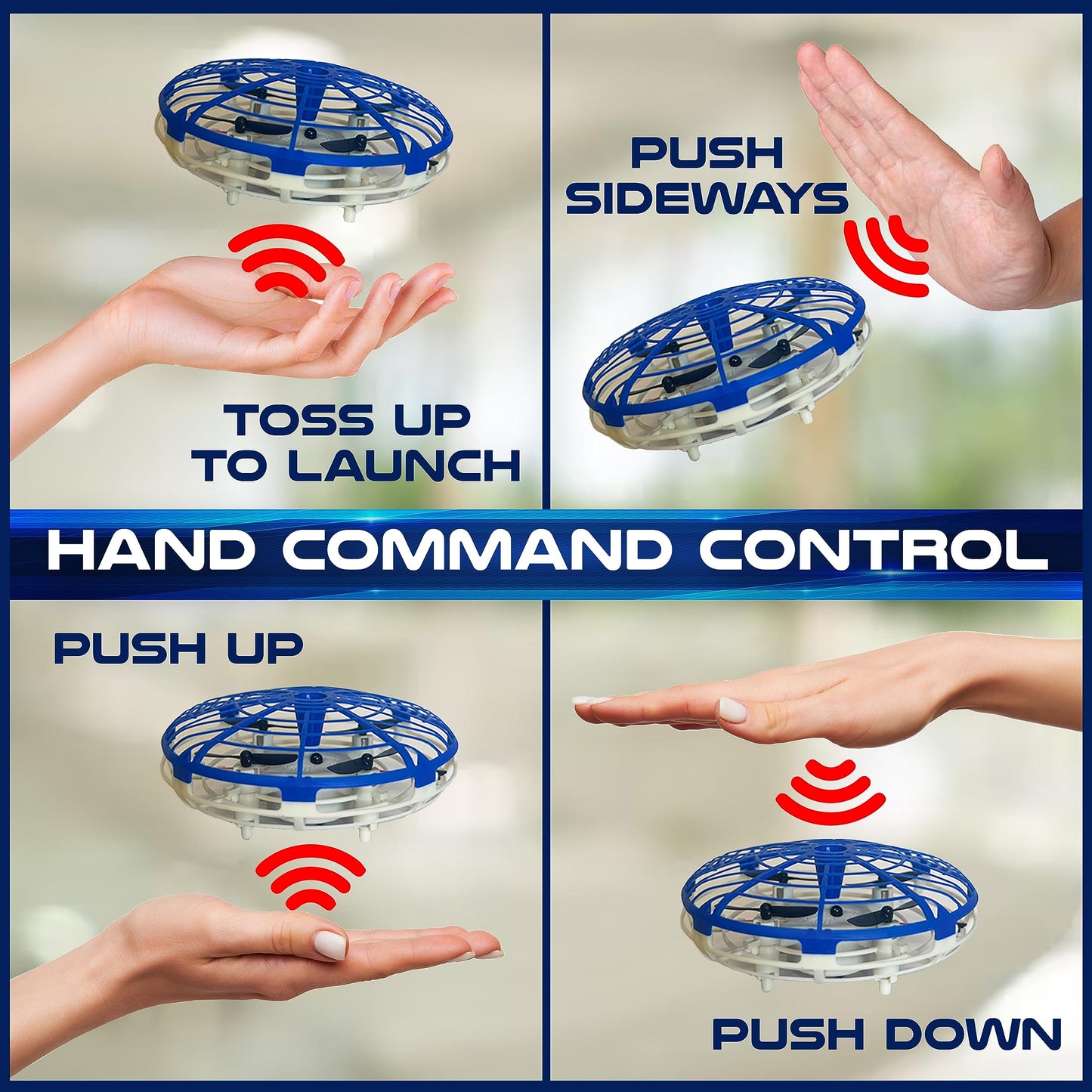 HoverTech Kids’ Self-Flying Aero-Drone 360, Incredible Stunts, Advanced Sensors, Hand Command Control, Various Altitudes, Ages 6+