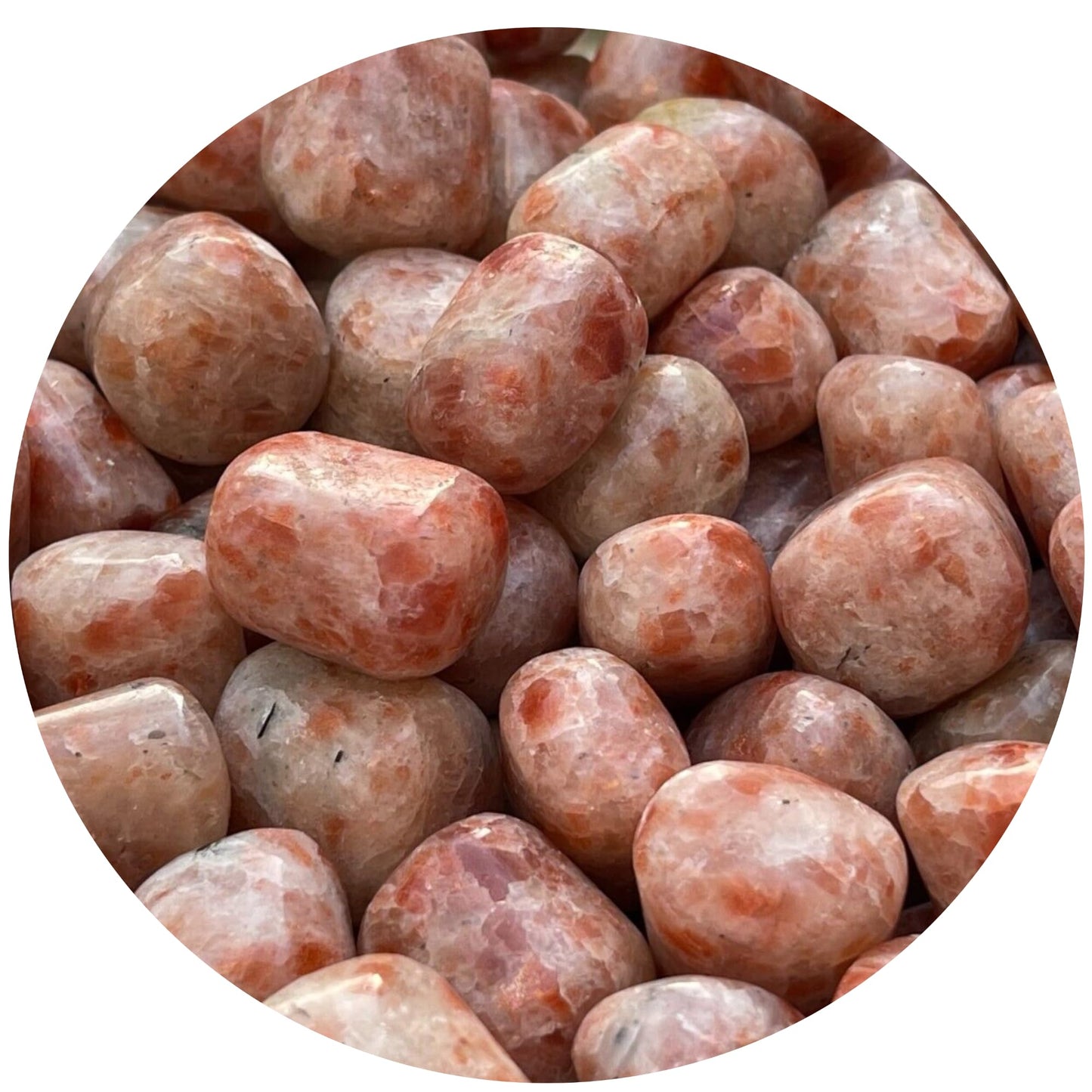 GAF TREASURES 5 Pcs Sunstone Tumbled Stones, Polished Sunstone Gemstone, Sunstone Healing Crystals (Sunstone)