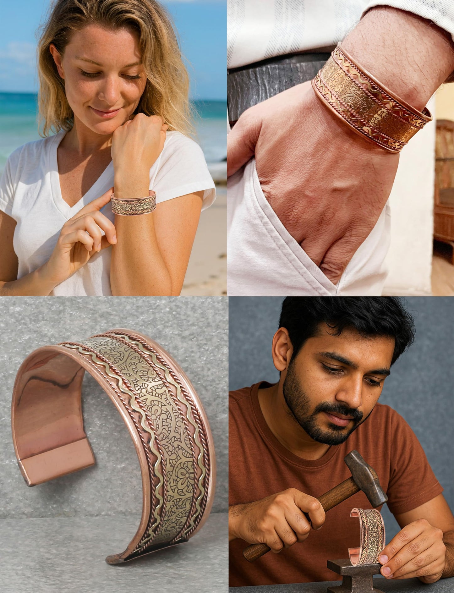 Touchstone copper bracelets | gift for men women |adjustable 100% pure solid real engraved wide cuff jewelry | handmade tibetan bangle bracelet | Beautiful embossed celtic design.