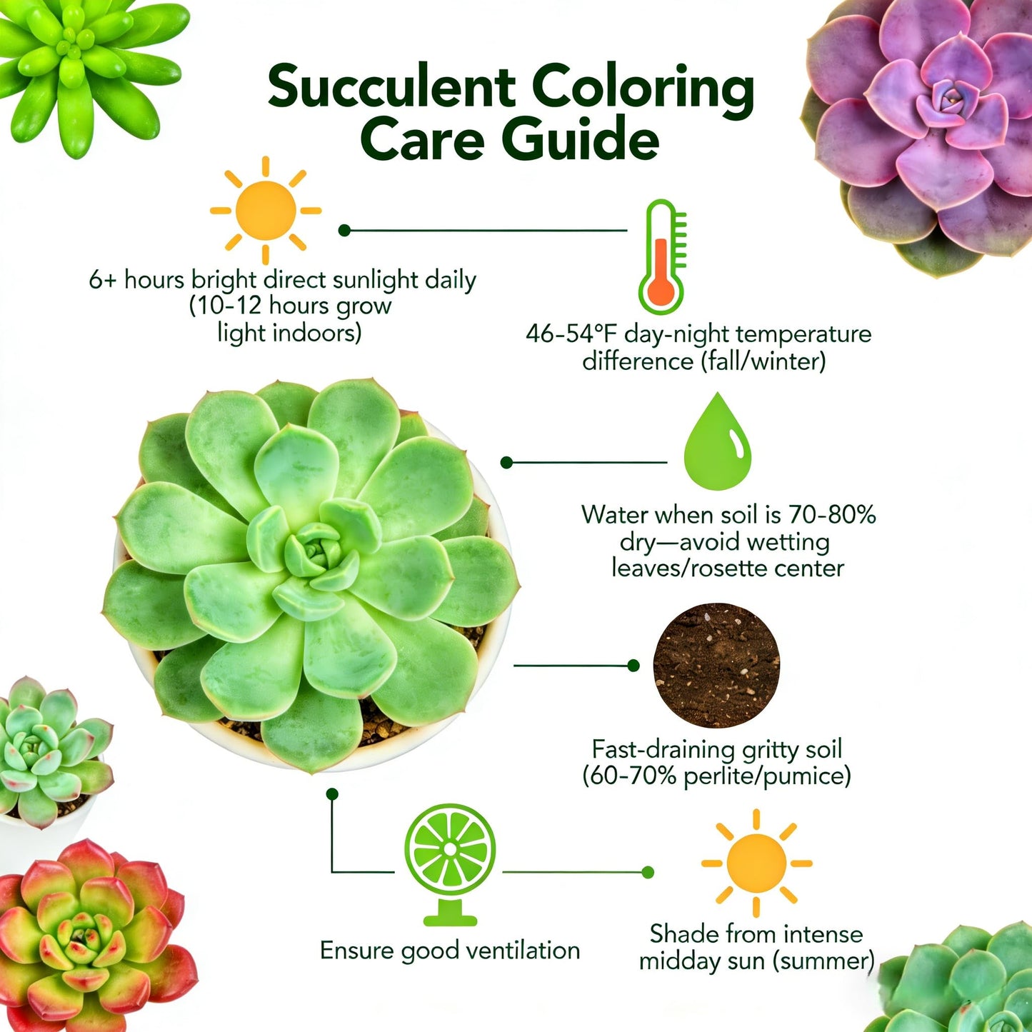 Sprout N Green 10 Assorted Succulents with Root, 10 Different Varieties Live Plants Collection, Without Plant Pot, Easy to Care, Great for Gardener Beginner, DIY Projects, Wedding Party Favor