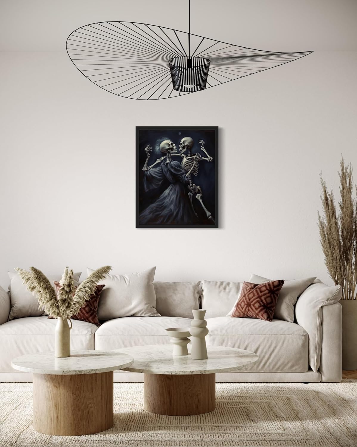 Dancing Skeleton Poster Art Print, Halloween Scary Vintage Wall Art Academia Spooky Painting Decoration for Horror Prints, Gothic Posters Bedroom Decor 89 (Dancing Skeleton, 8 x 10 inches, Unframed)
