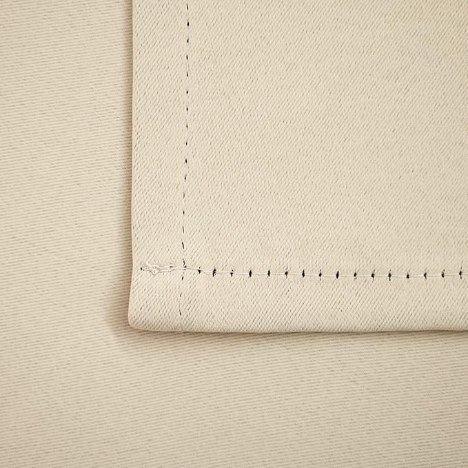 Pickluc Cafe Kitchen Curtains 36 Inches Long 2 Panels, Blackout Tier Curtains with Rod Pocket, Short Black Out Curtain for Small Window, 42" Wide and 36" Length, Set of Two, Ivory/Cream