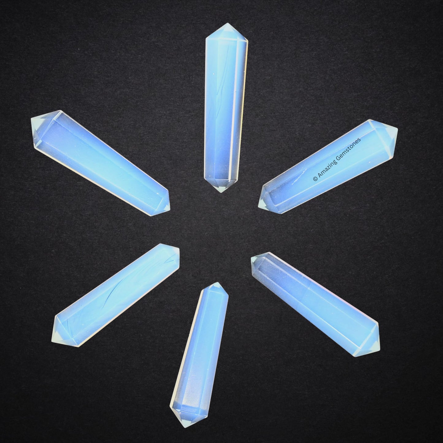 Amazing Gemstone Opalite Crystal Points Bulk Healing Crystals and Stones - Pack of 3 Double Terminated Healing Wand Point Bulk Crystals for Crafts, Crystal Grid, DIY Work - Premium Crystals