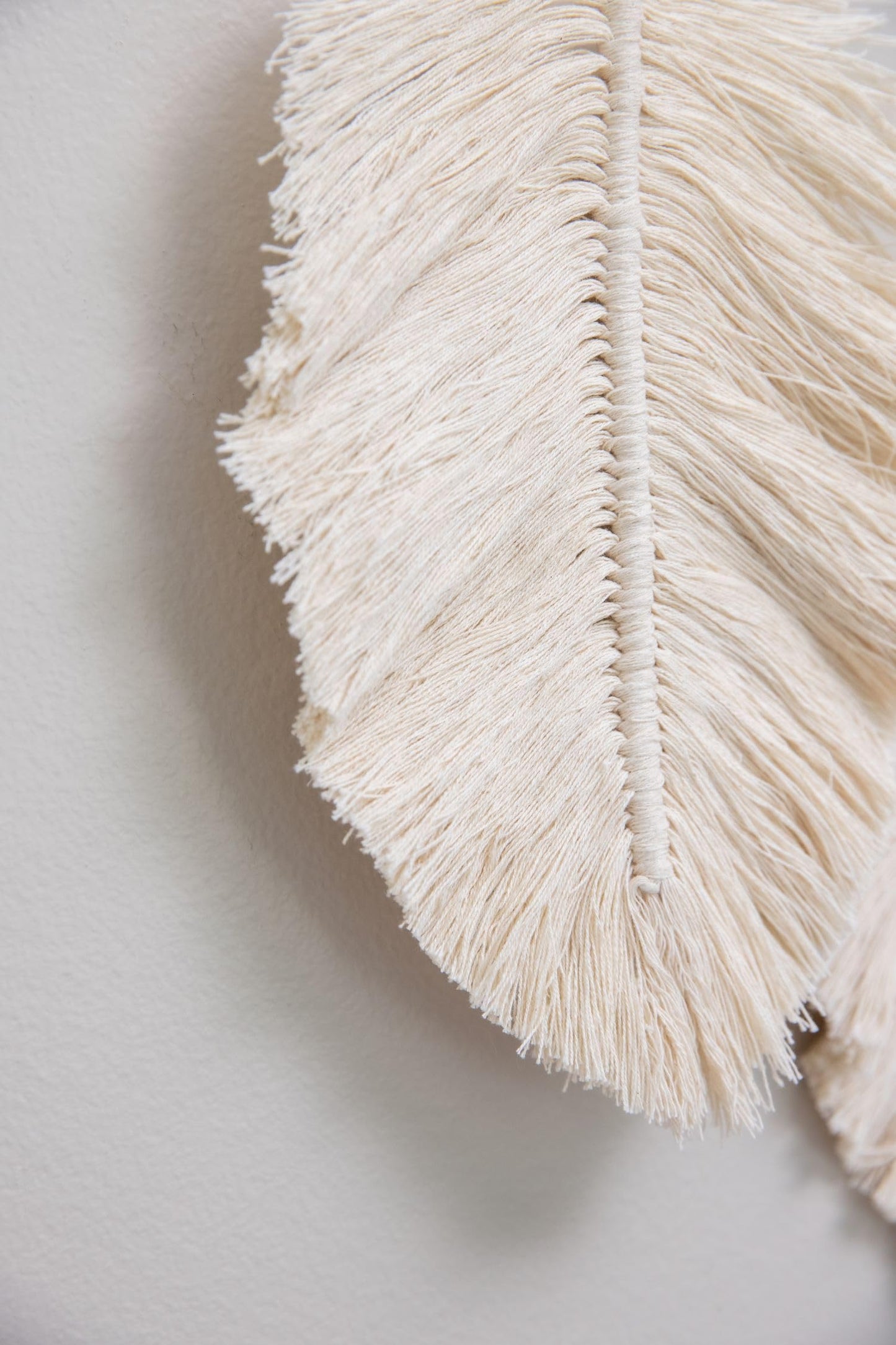 Crane Baby Willow Leaf Wall Décor - Bohemian-Style Nursery Wall Art, Handcrafted with Macramé Details