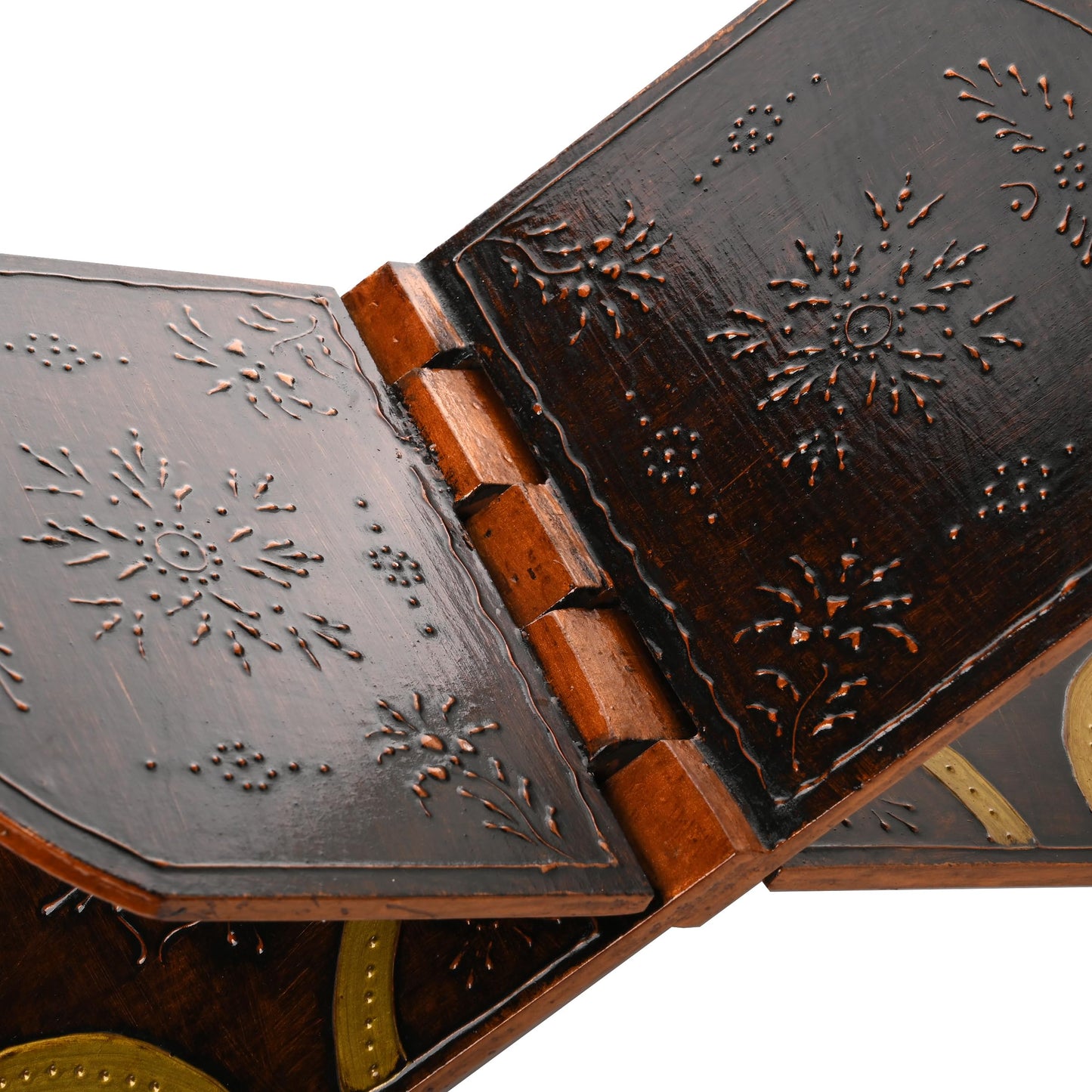Handmade Wooden Holy Book Stand - Brown Handcrafted Indian Traditional Book Rest for Religious Prayer and Gifting (Design-2)