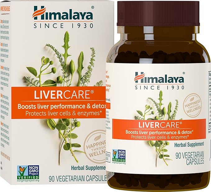 Himalaya LiverCare, Liver Cleanse and Detox, Herbal Supplement for Liver Support, Enhances The Detoxification Process, Liver Cleanse Formula, 375 mg, 90 Capsules, 45 Day Supply