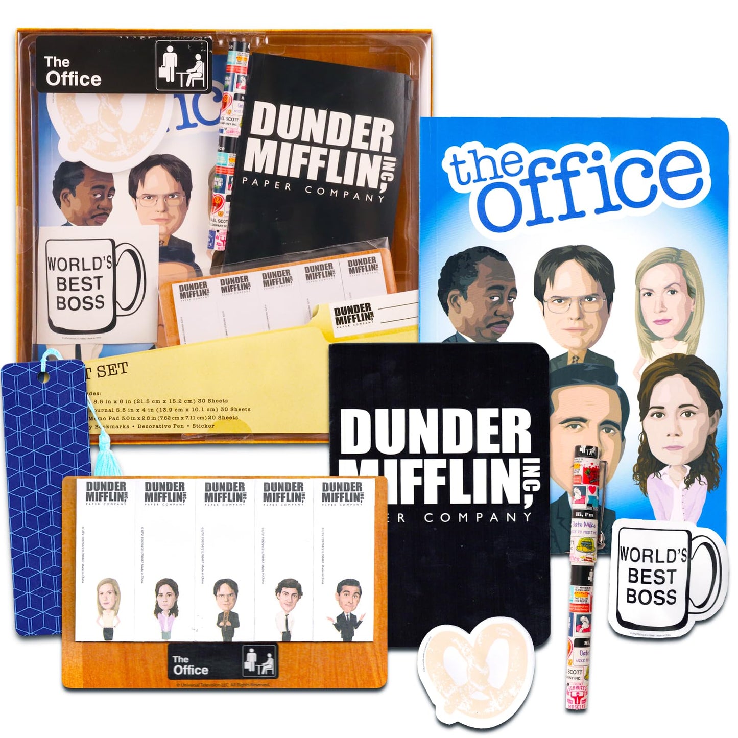 Screen Legends The Office Journal Set - The Office Gift Bundle with Journal, Memo Pad, Bookmarks, Pen, Sticker, and More | The Office Merchandise Gifts