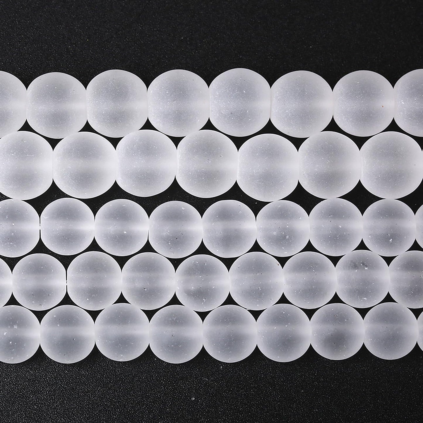 8MM 46PCS Matte White Glass Spacer Loose Beads for Jewelry Making DIY Bracelet Necklace