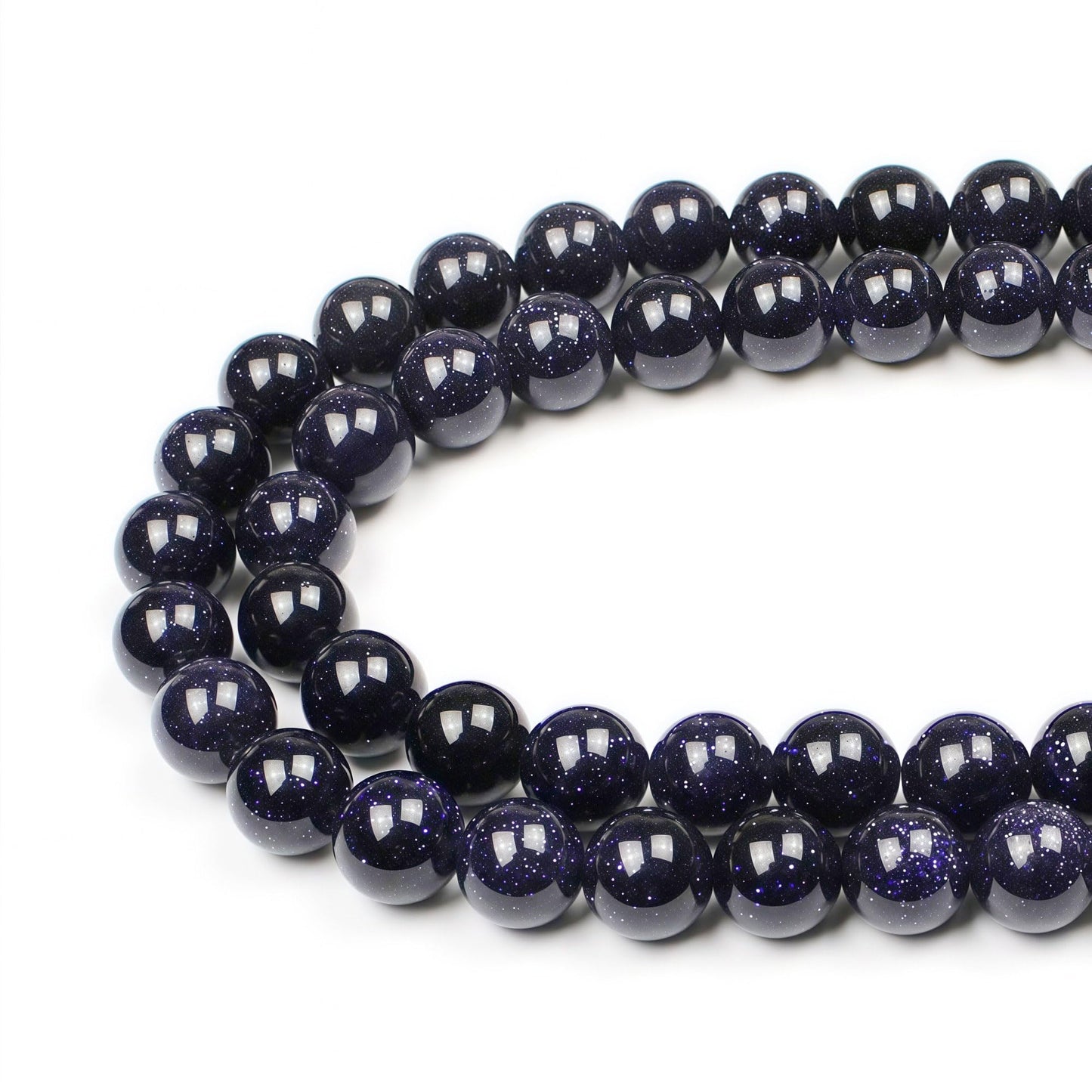 MJDCB Natural Stone Beads Blue Sand Stone Round Loose Beads for Jewelry Making DIY Bracelet Necklace (6mm)
