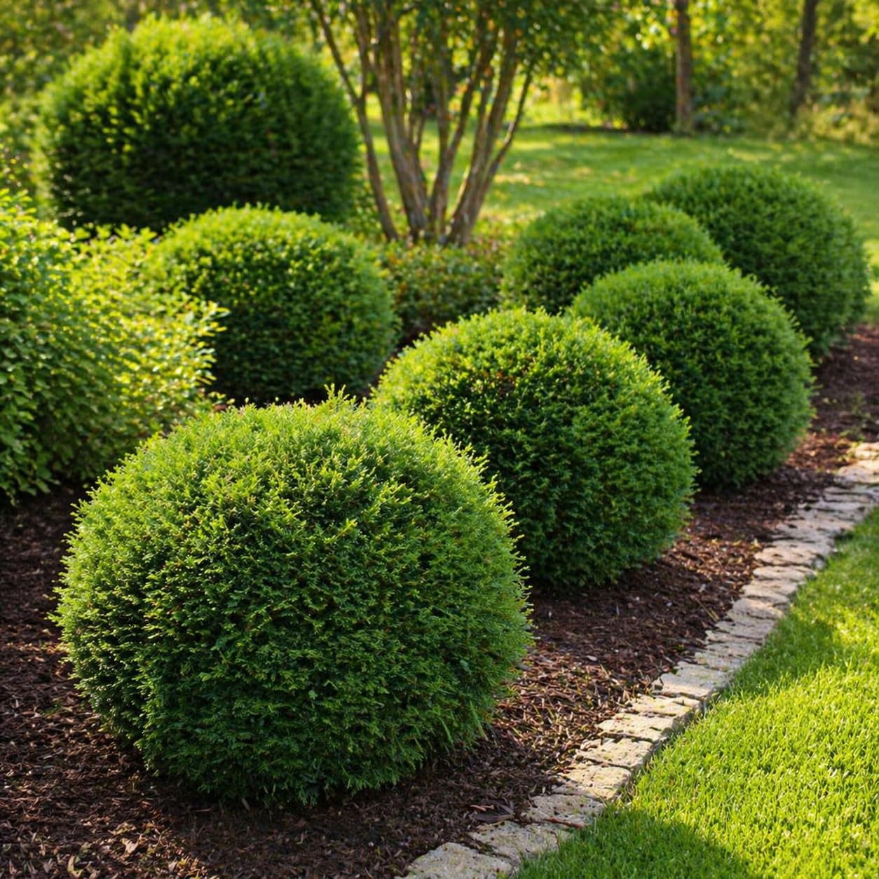2 Mr Bowling Ball Live Plant, Trade Gallon Pot, 12-18 Inch Tall Arborvitae Shrub, Compact Dwarf Evergreen for Landscape, Containers & Garden