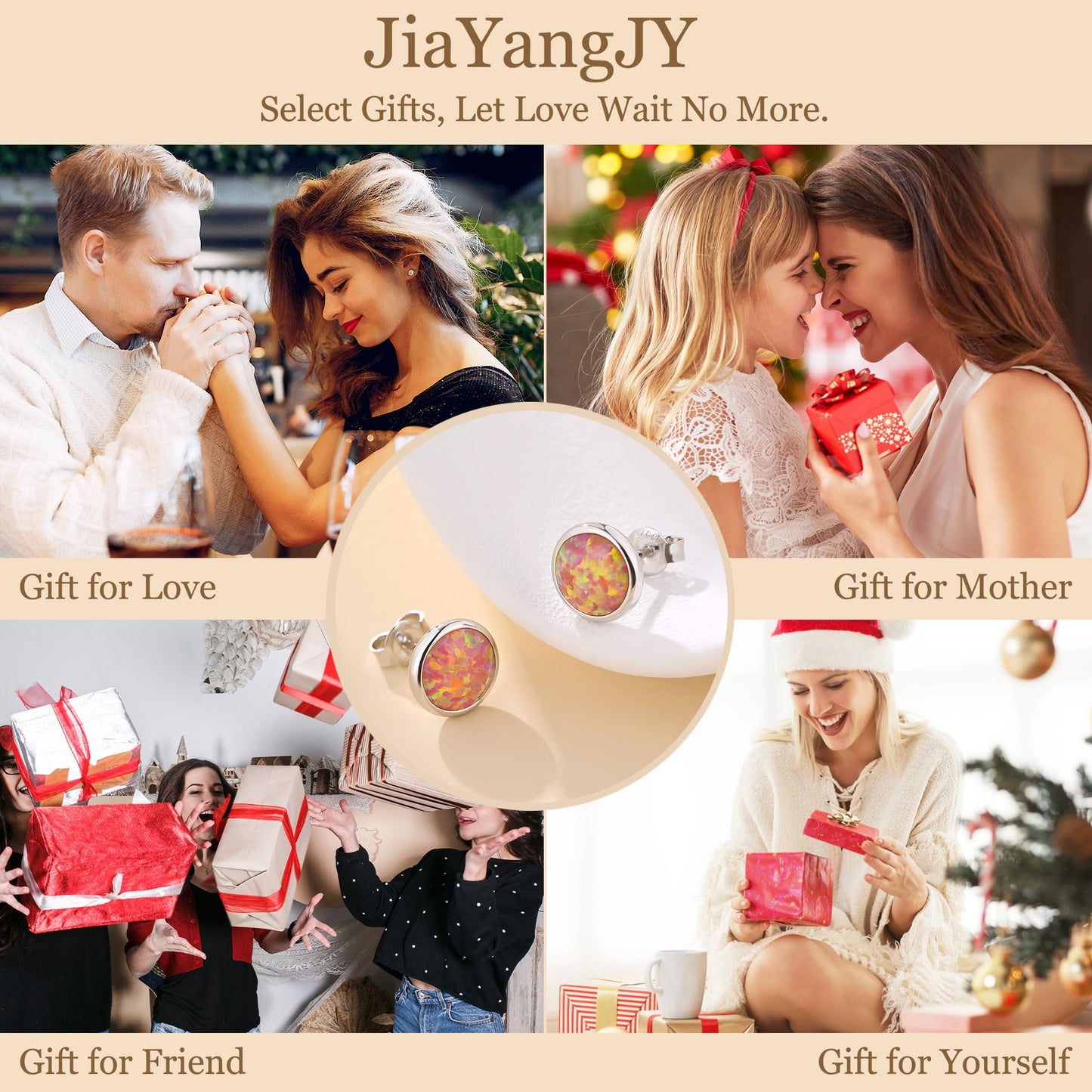 JiayangJY Silver Red Fire Opal Stud Earrings for Women Plated Sterling Silver Round Shape 7mm Opal Earrings with Push Back