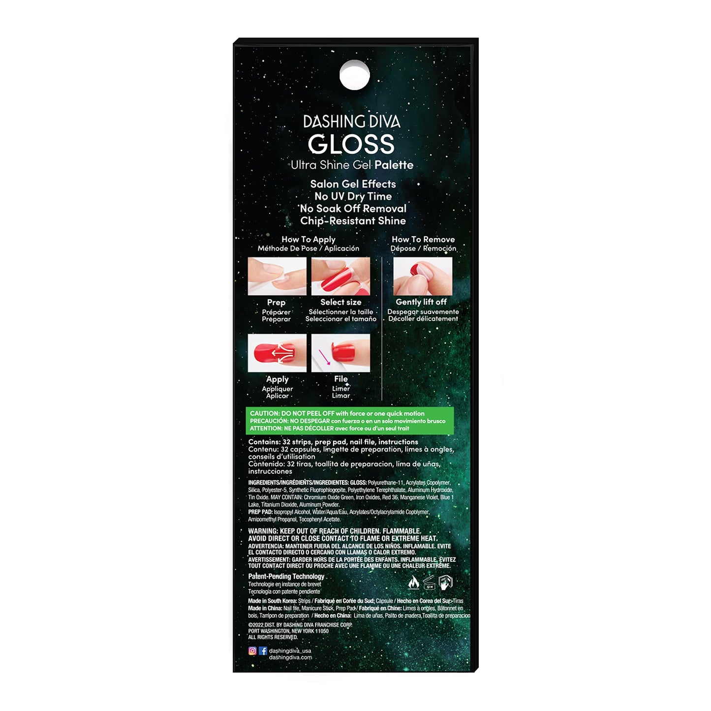 Dashing Diva Gloss Halloween Nail Strips - Bat Magic | UV Free, Long Lasting, Cute Halloween Gel Nail Stickers | Contains 32 Wraps, 1 Prep Pad, 1 File
